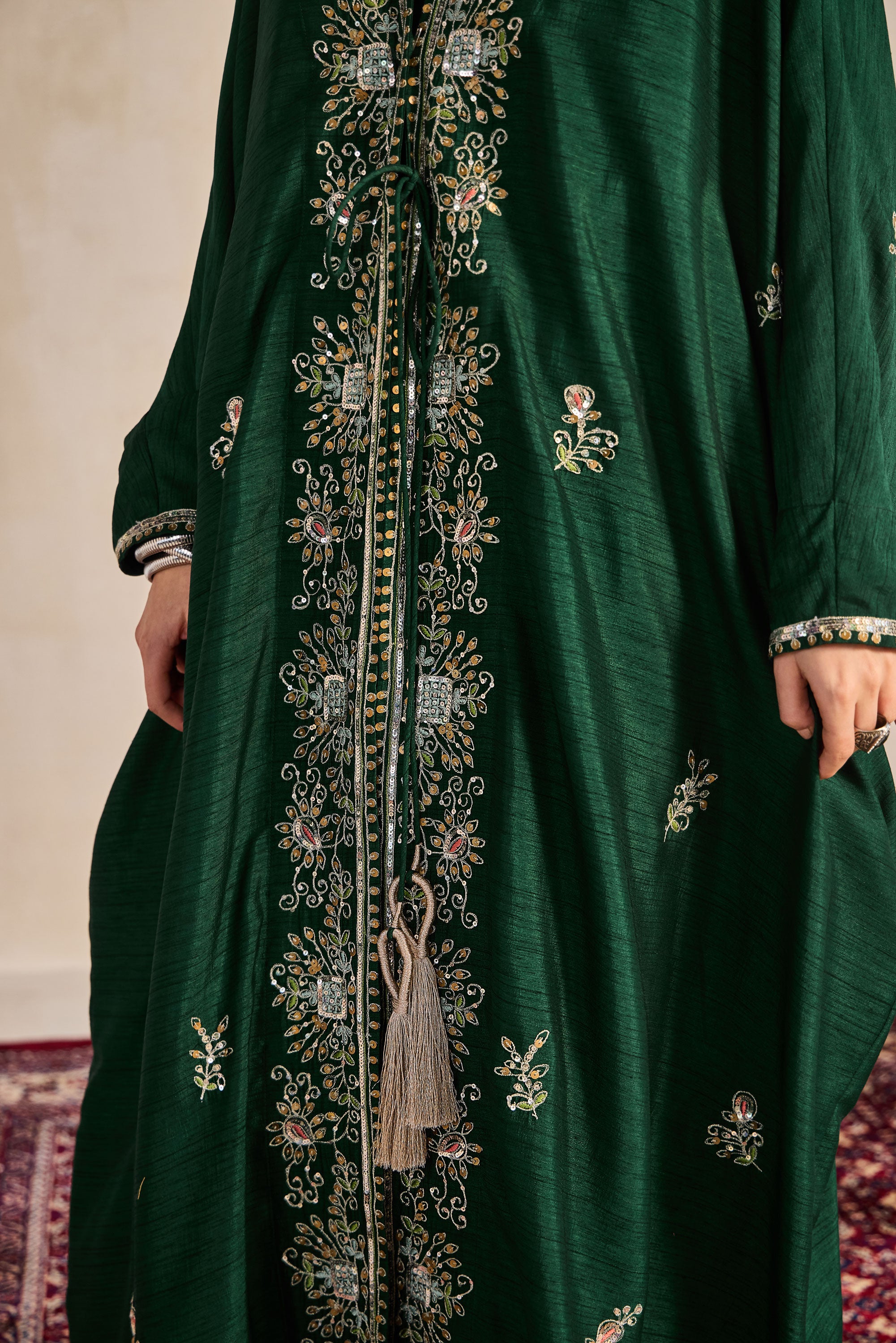 Salha Embroidered Abaya with Embellishment