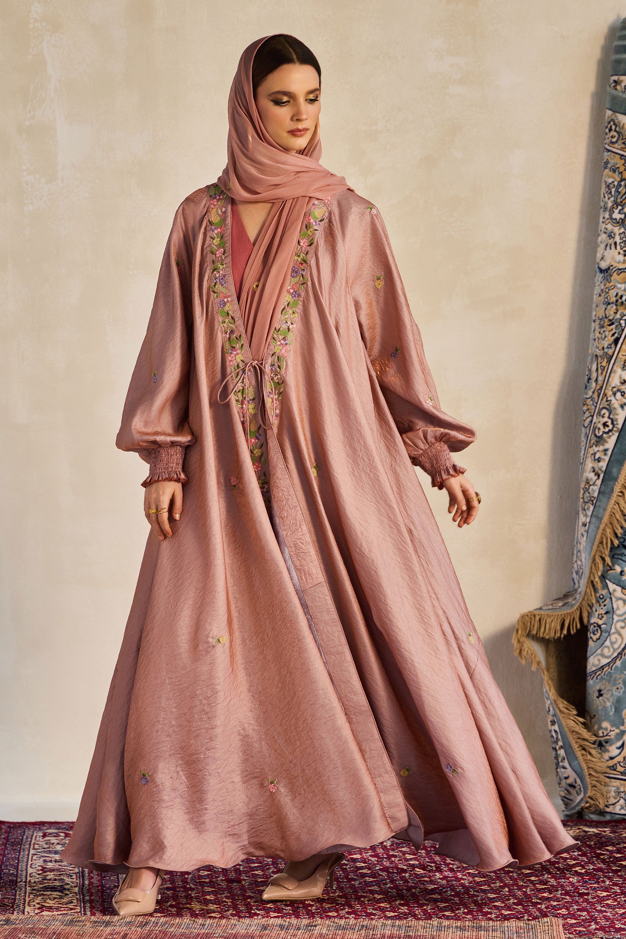 Zimal Embroidered Abaya