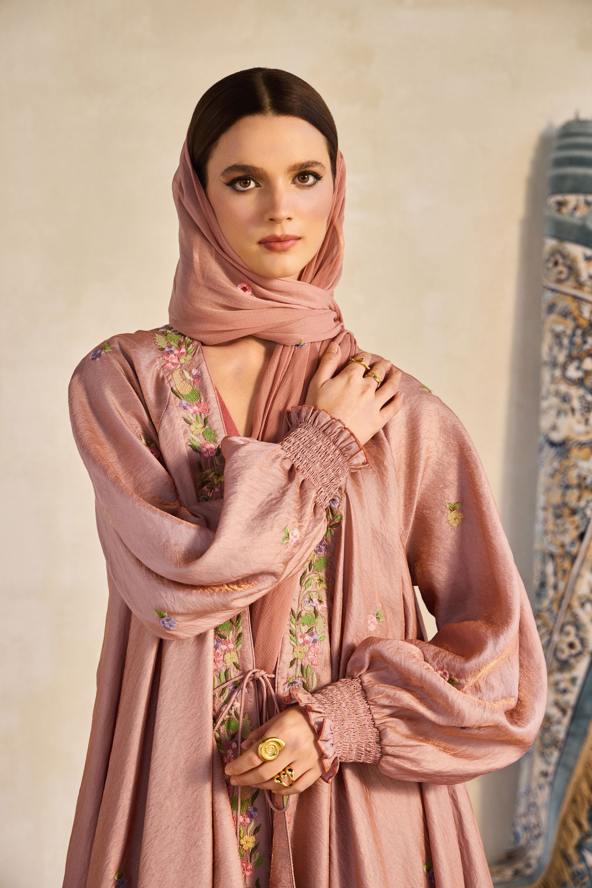 Zimal Embroidered Abaya