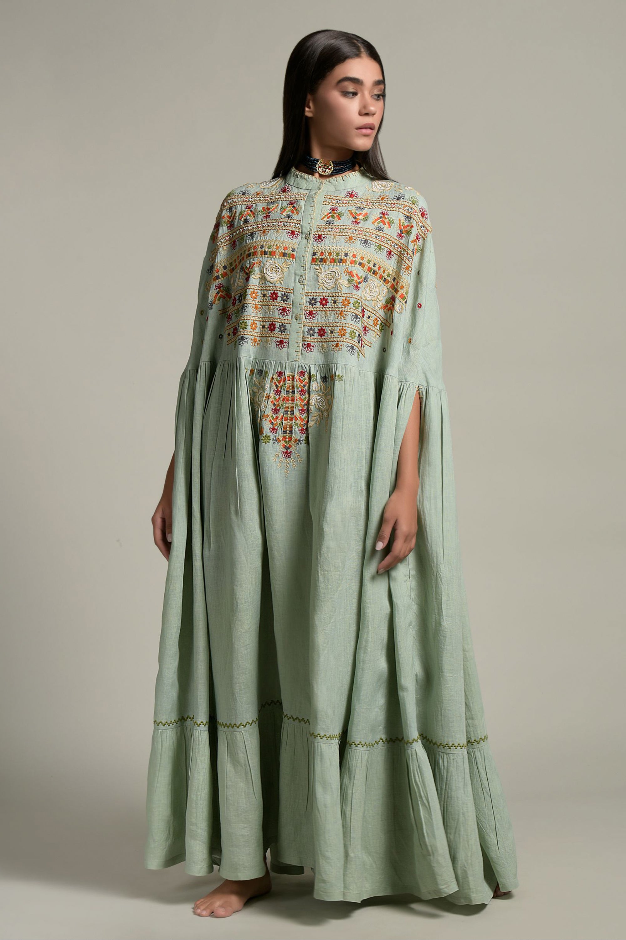 Rukhsar Embellished & Embroidered Jalabiya Cape