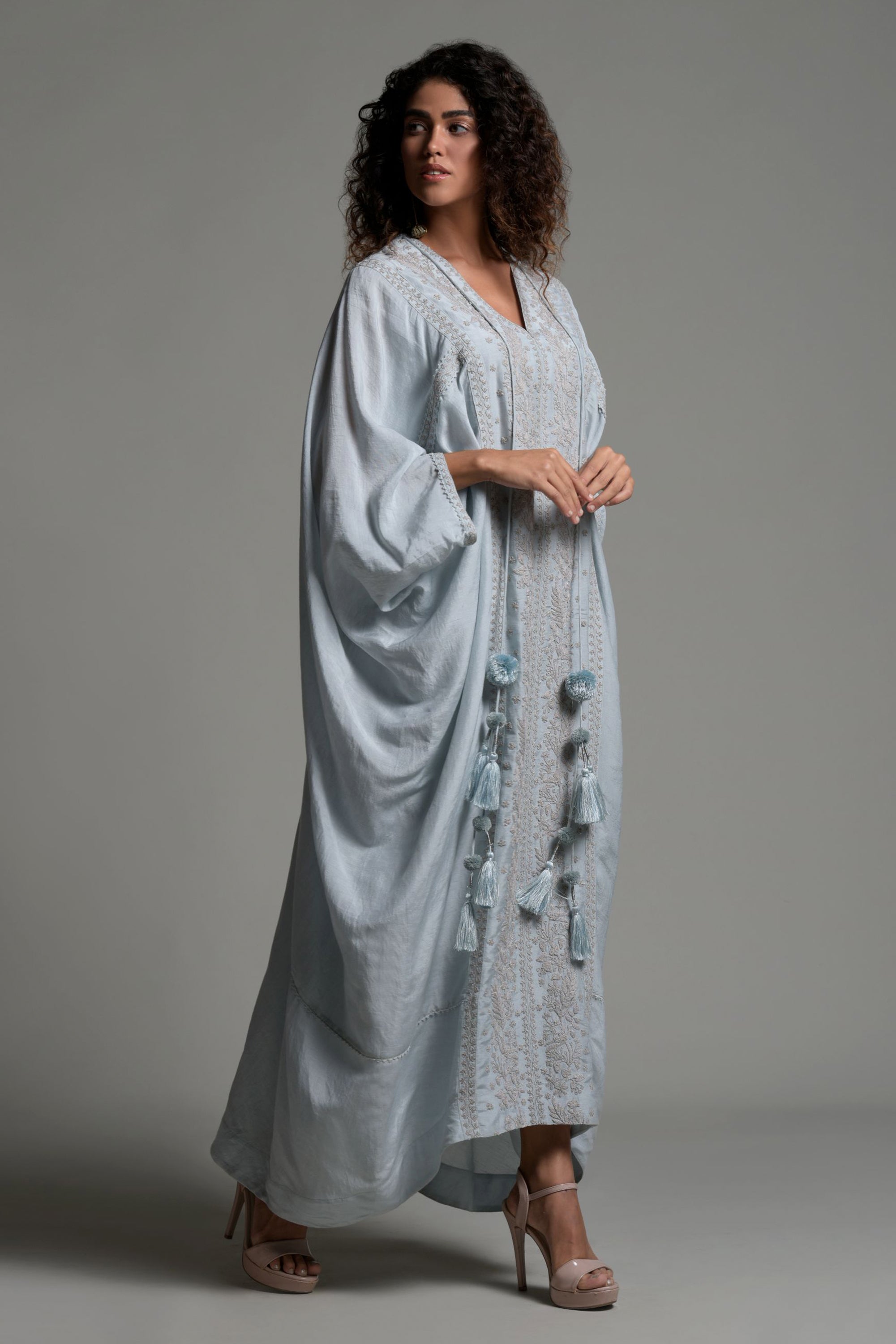 Rubiya Embroidered Jalabiya with Inner Cami