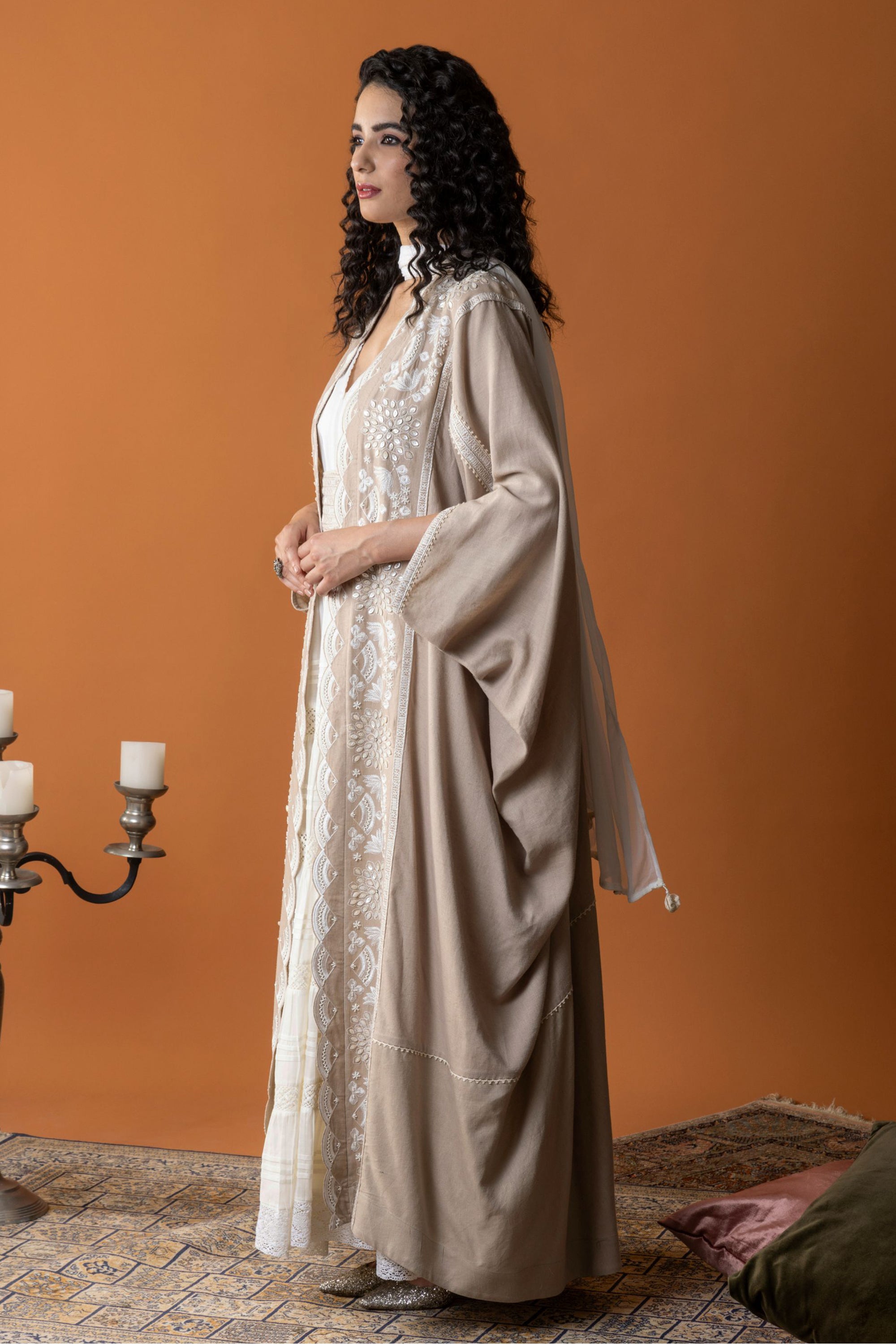 Dima Embroidered Abaya with Embellishment