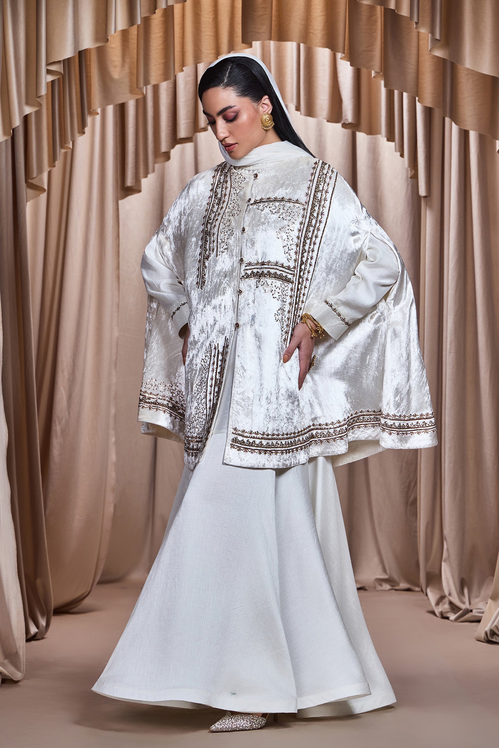 Atifa Embellished Cape