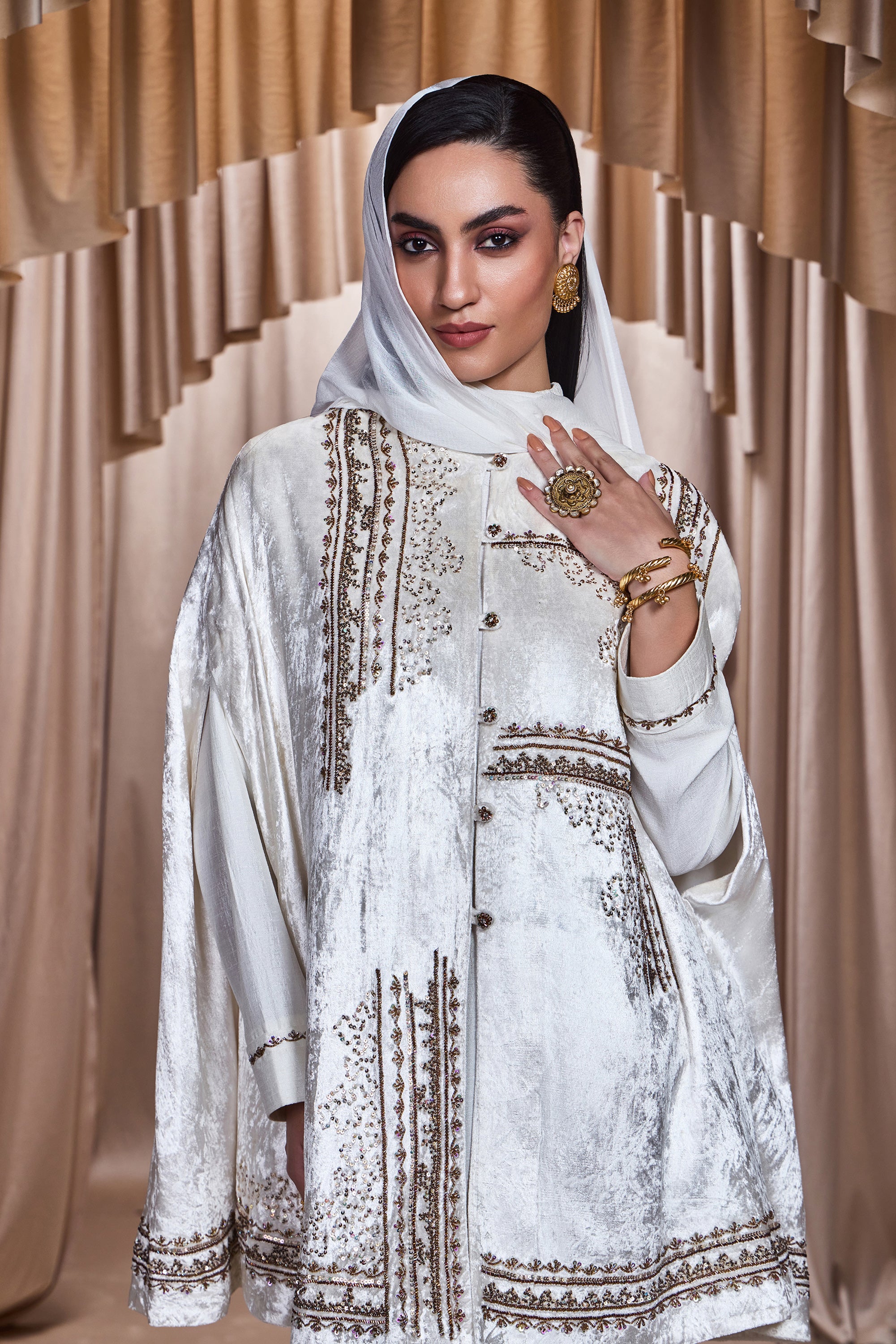 Atifa Embellished Cape