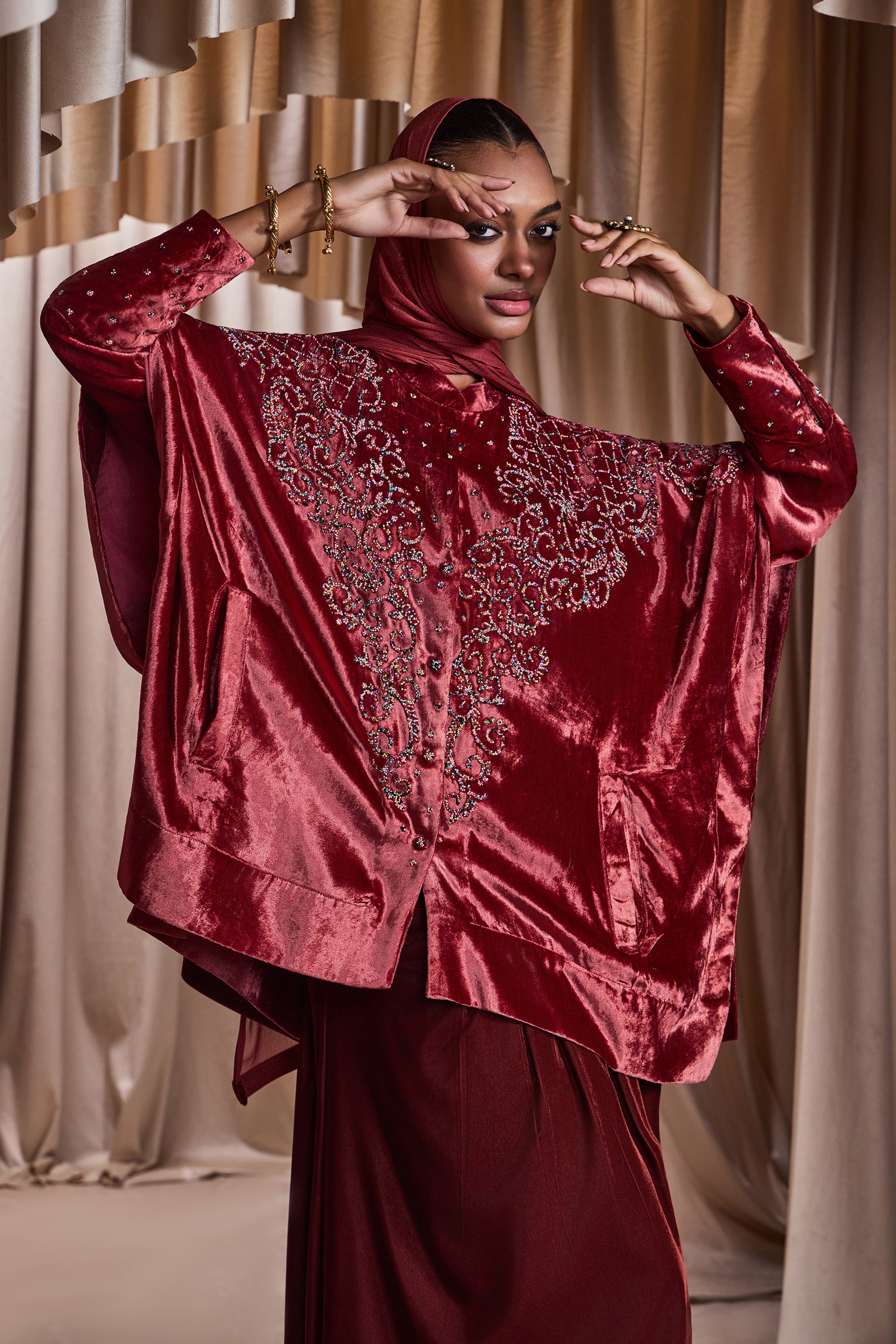 Umaima Embellished Cape