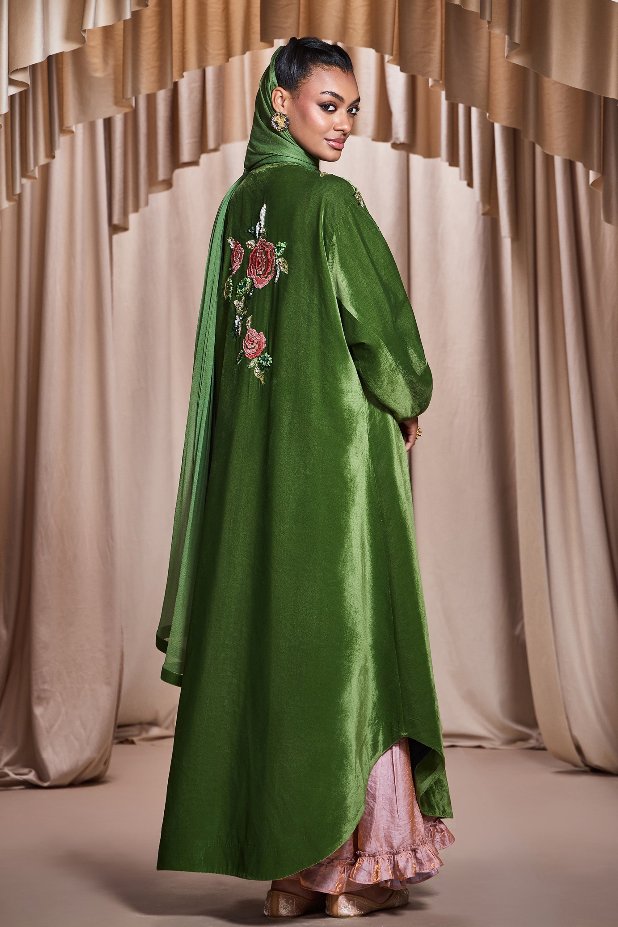 Rasheeda Applique Embroidered Abaya with Embellishment