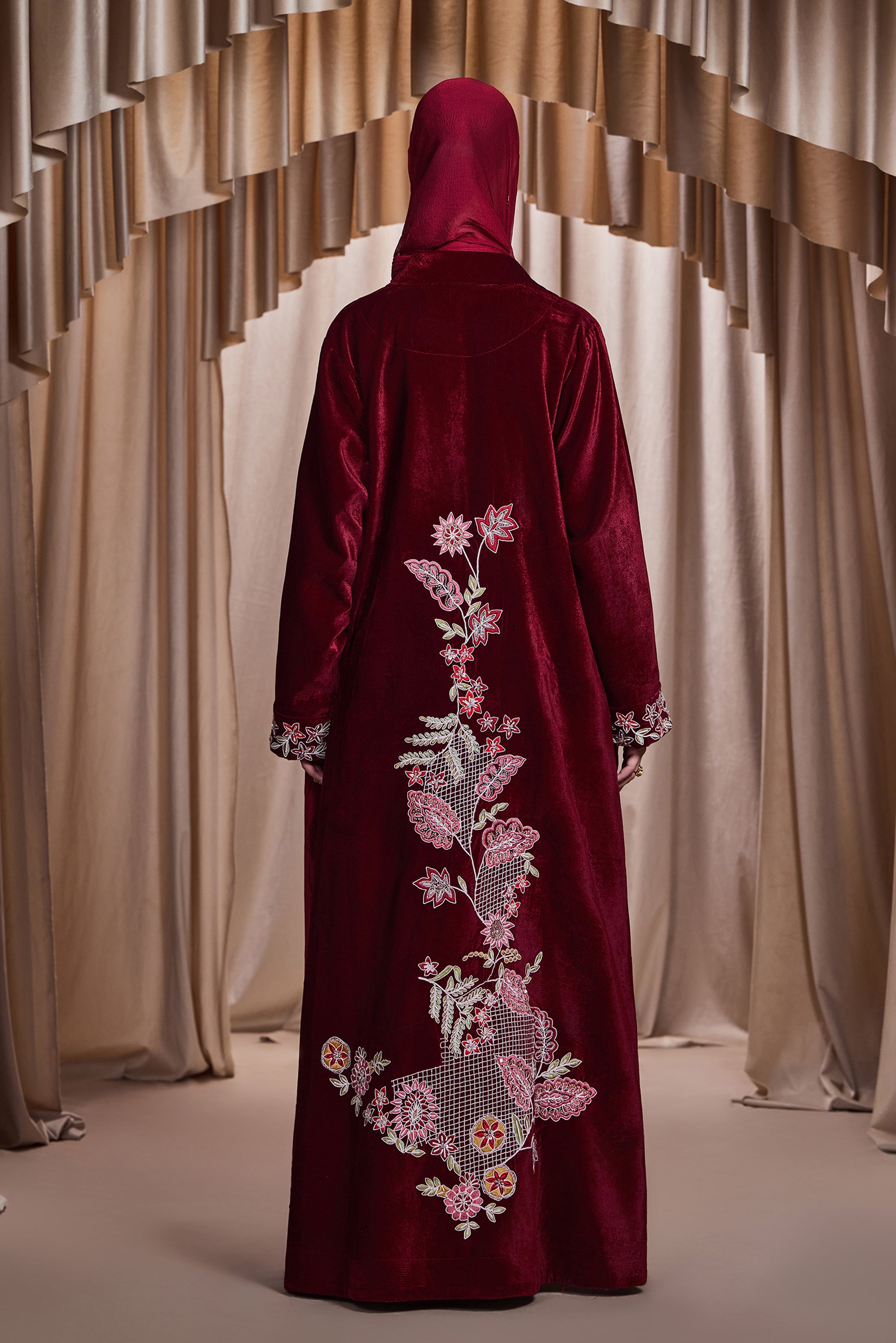 Atiqa Embroidered Abaya with Embellishment