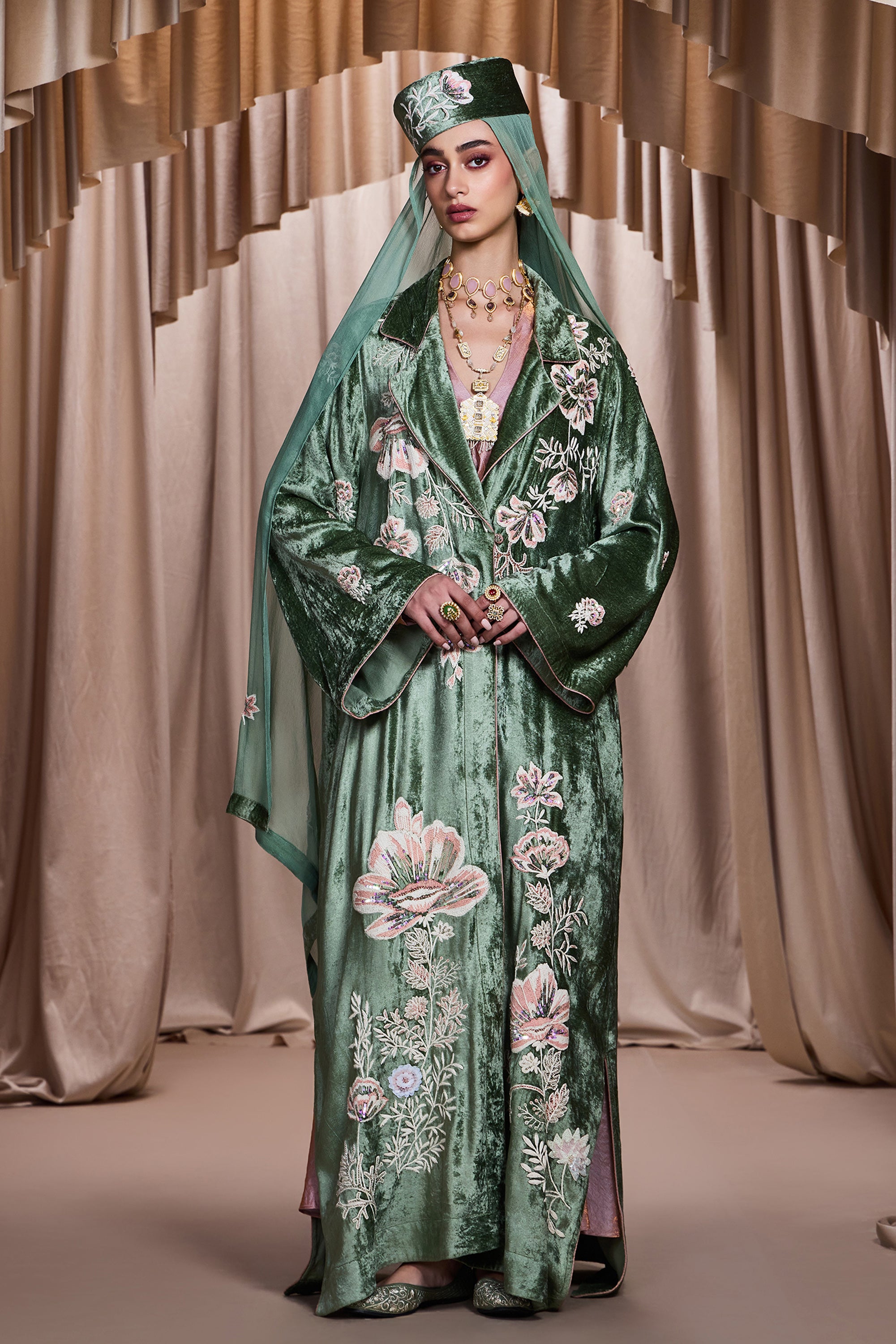 Ihsan Embroidered Abaya with Embellishment