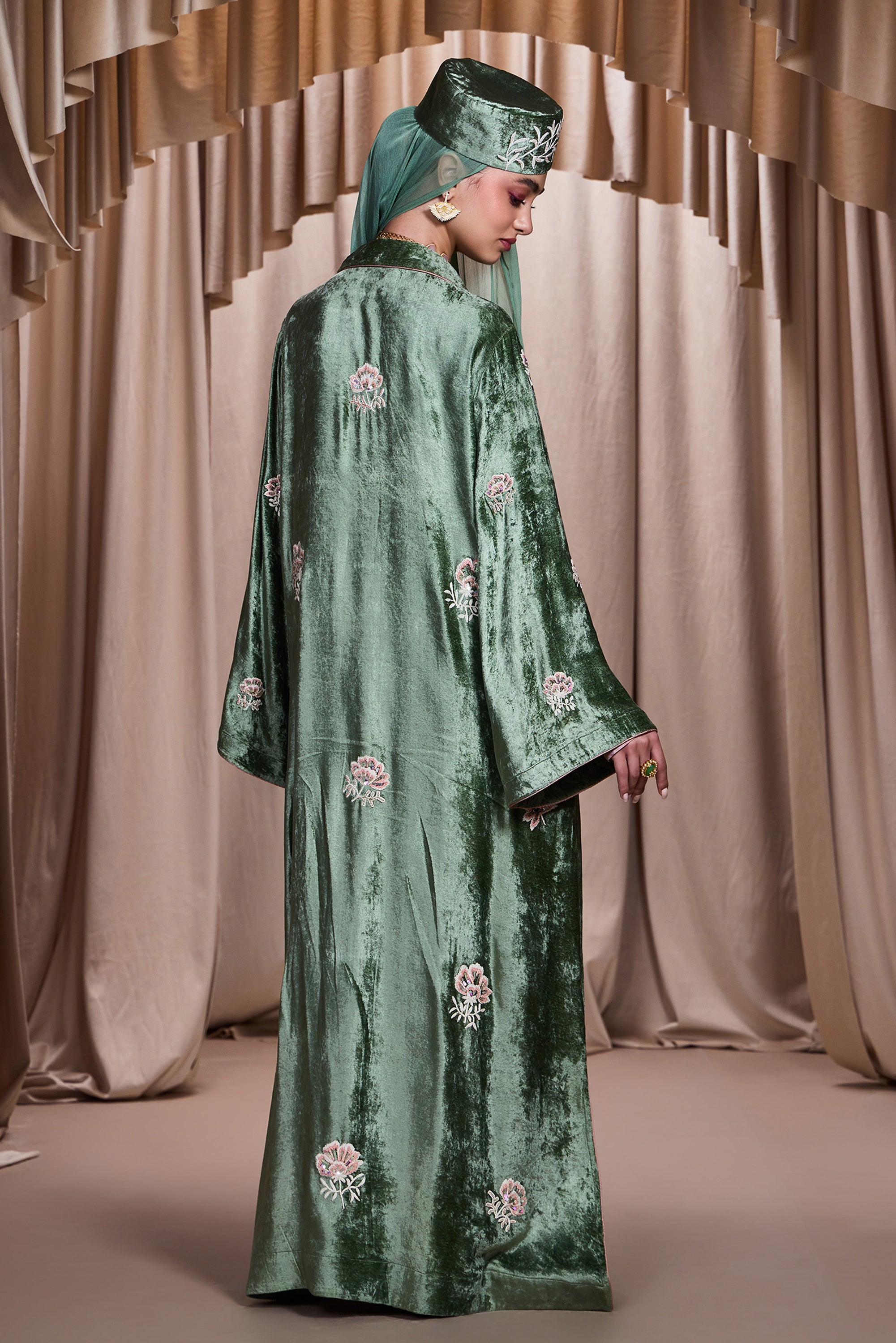 Ihsan Embroidered Abaya with Embellishment