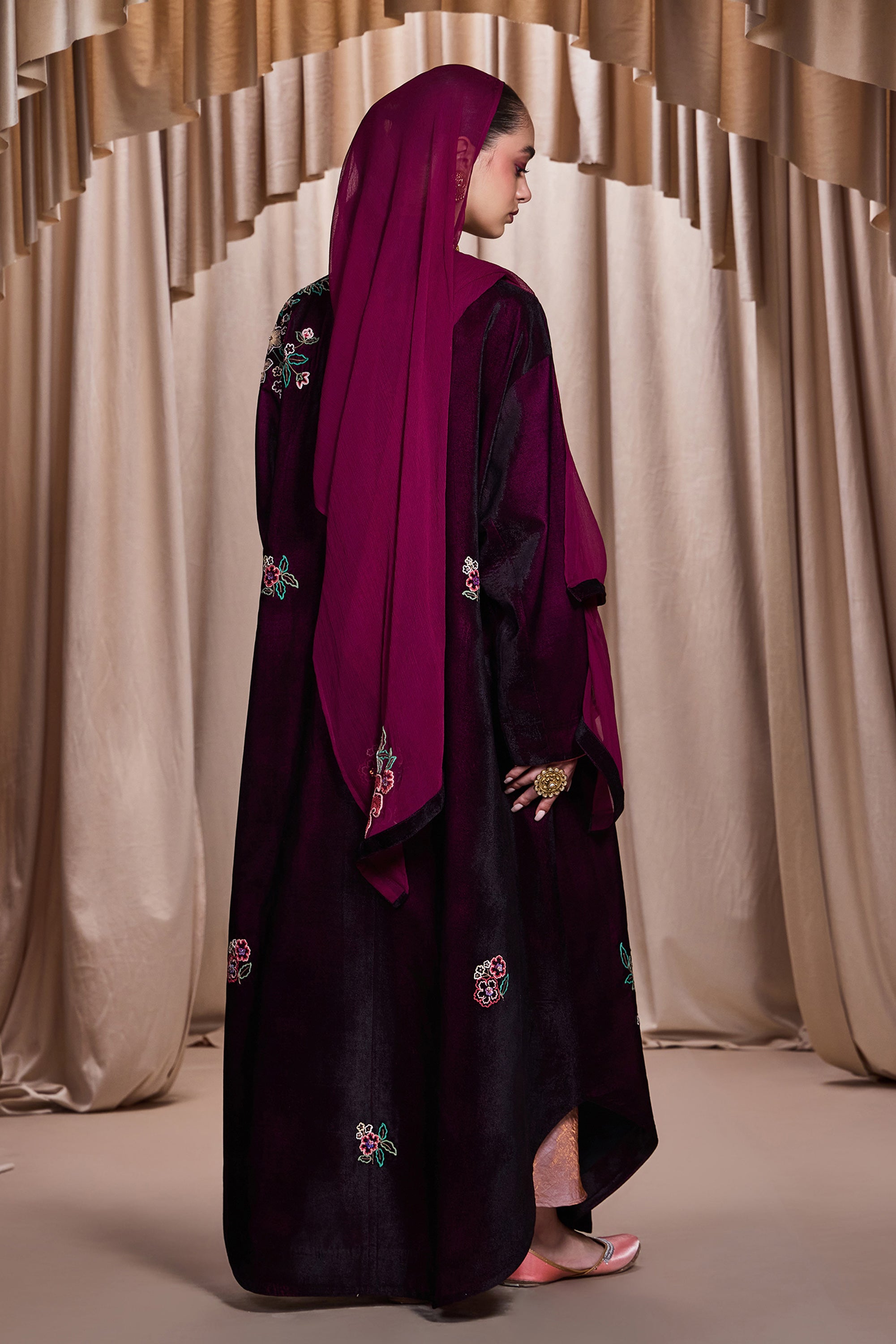 Khalida Embroidered Abaya with Embellishment