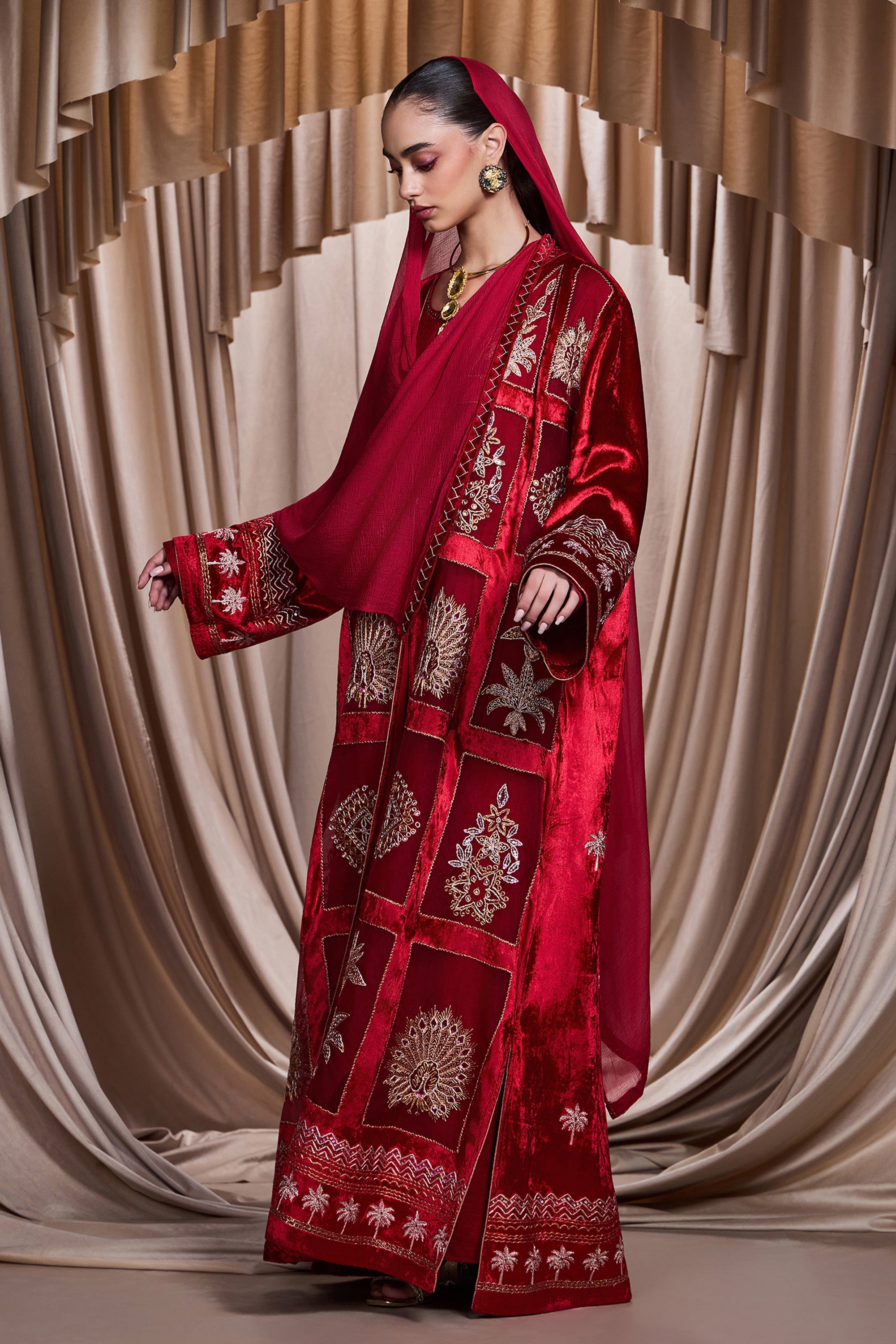 Nehmat Embroidered Abaya with Embellishment