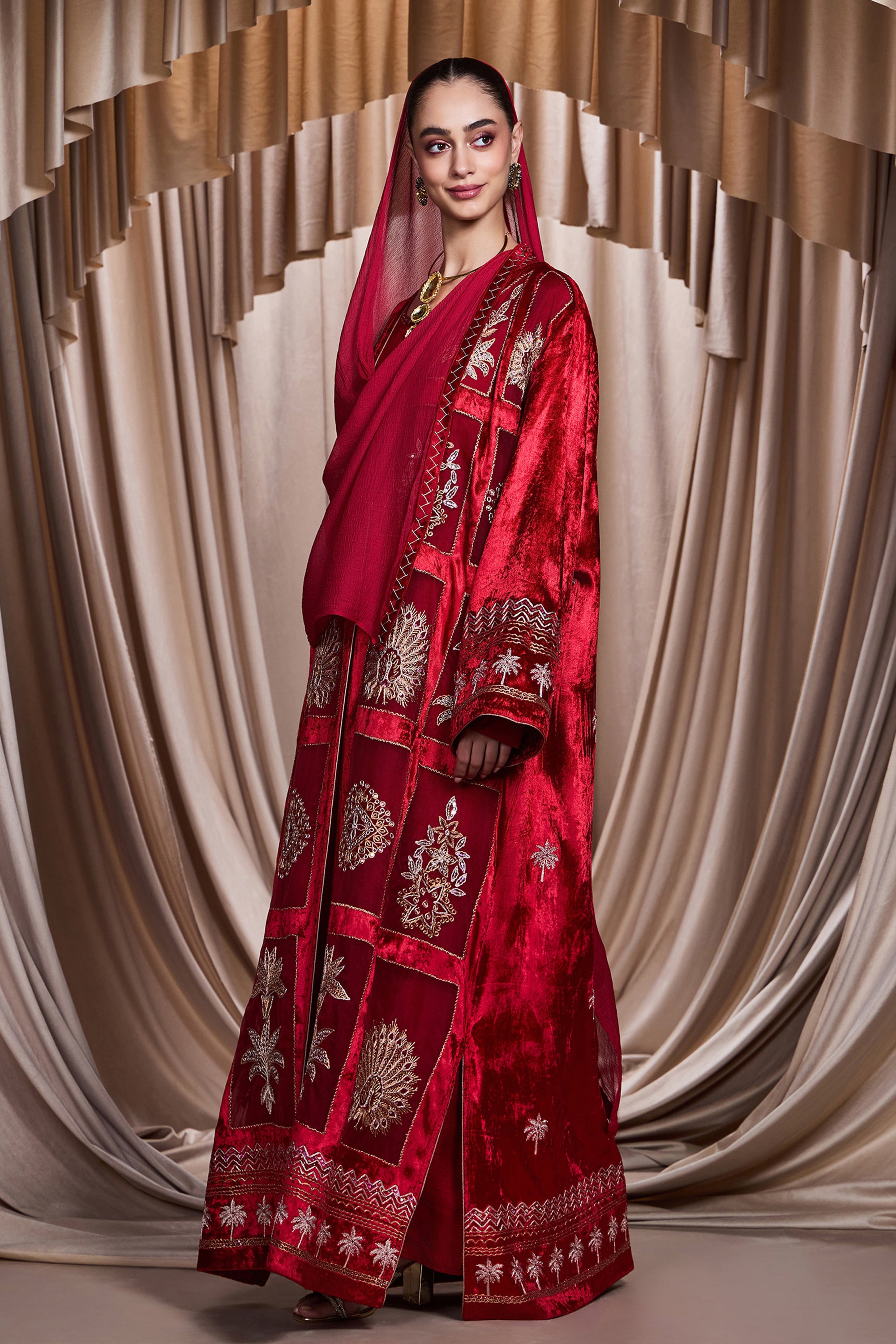 Nehmat Embroidered Abaya with Embellishment