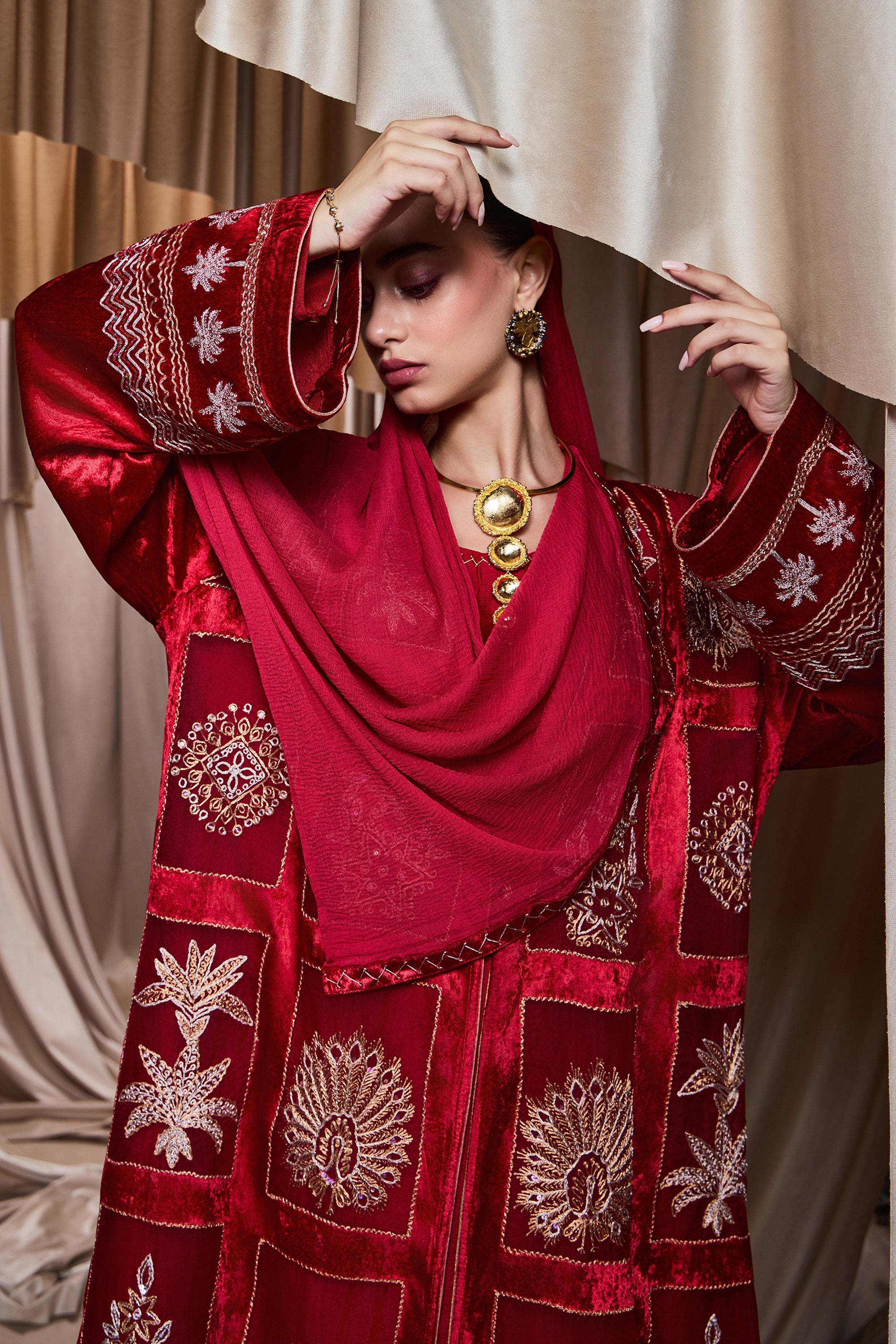 Nehmat Embroidered Abaya with Embellishment