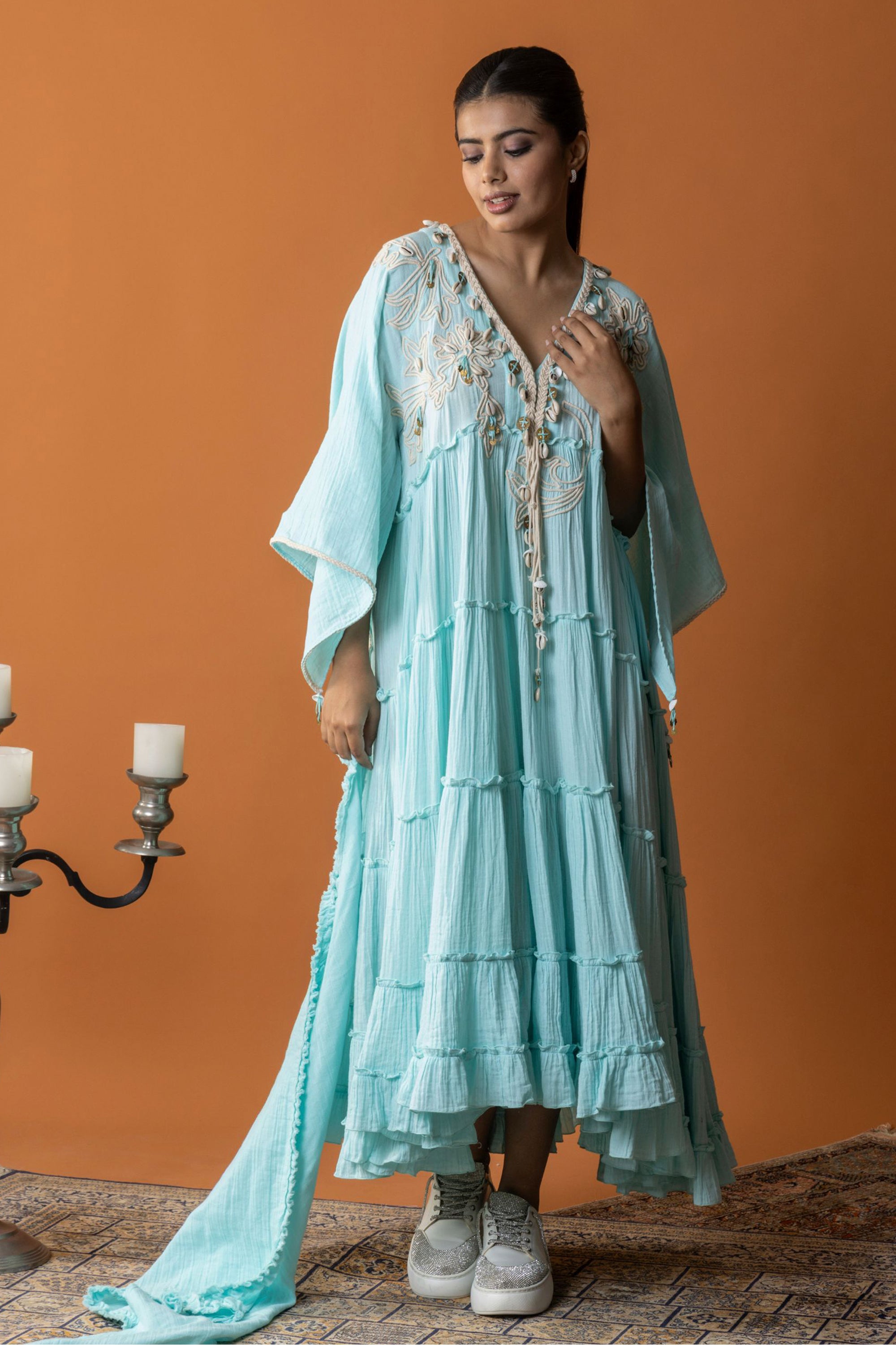 Maral Embroidered Jalabiya with Sheila
