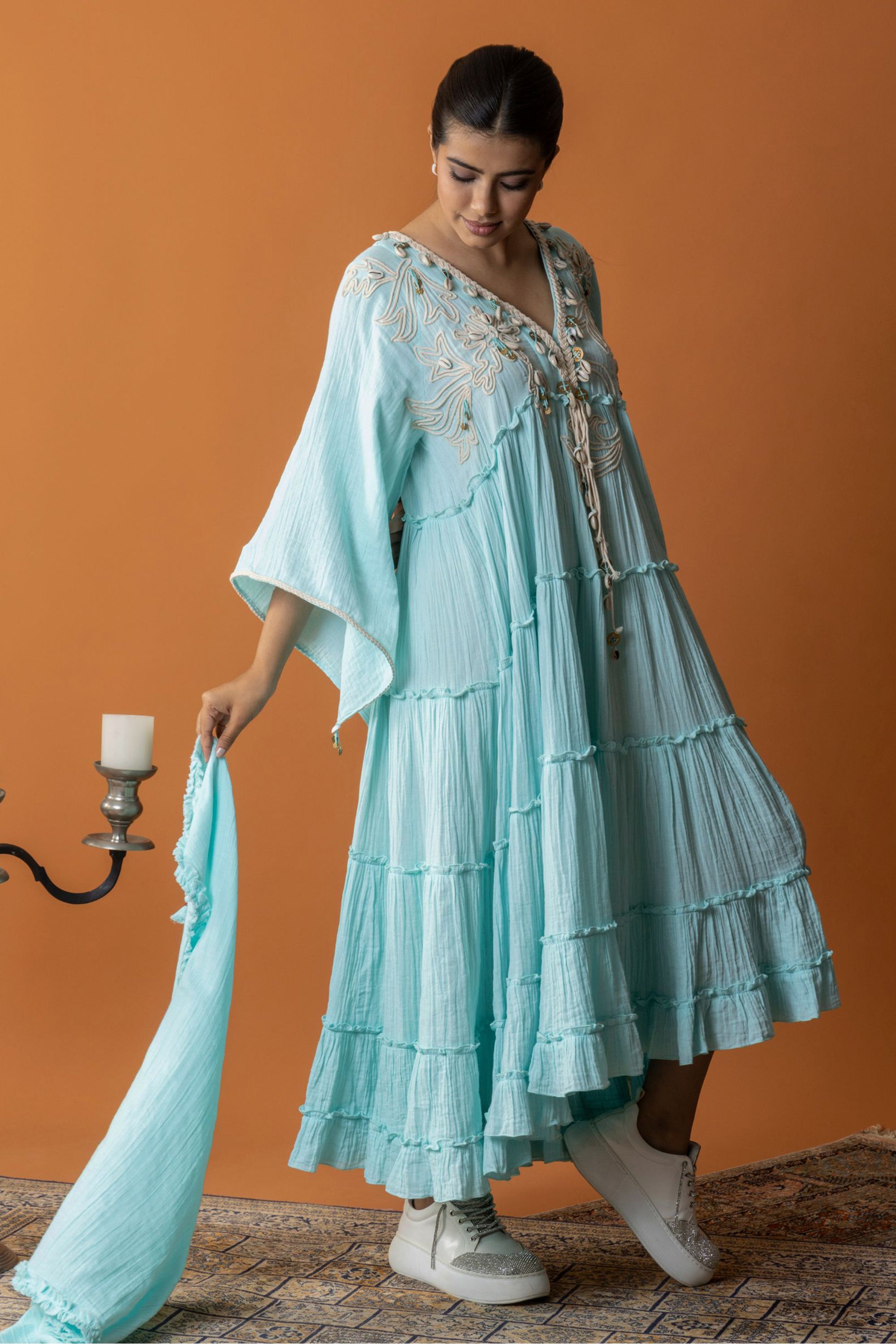 Maral Embroidered Jalabiya with Sheila