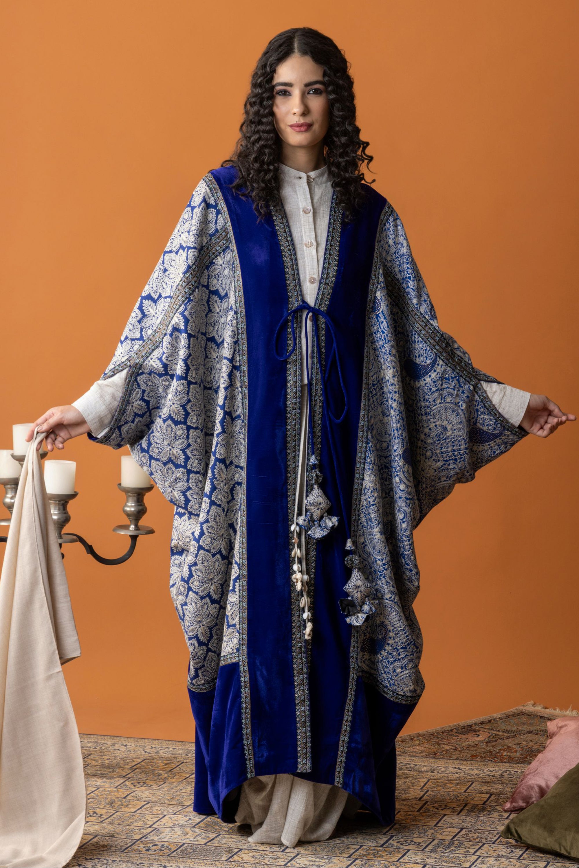 Aziza Embroidered Wool Abaya with Inner Skirt & Top