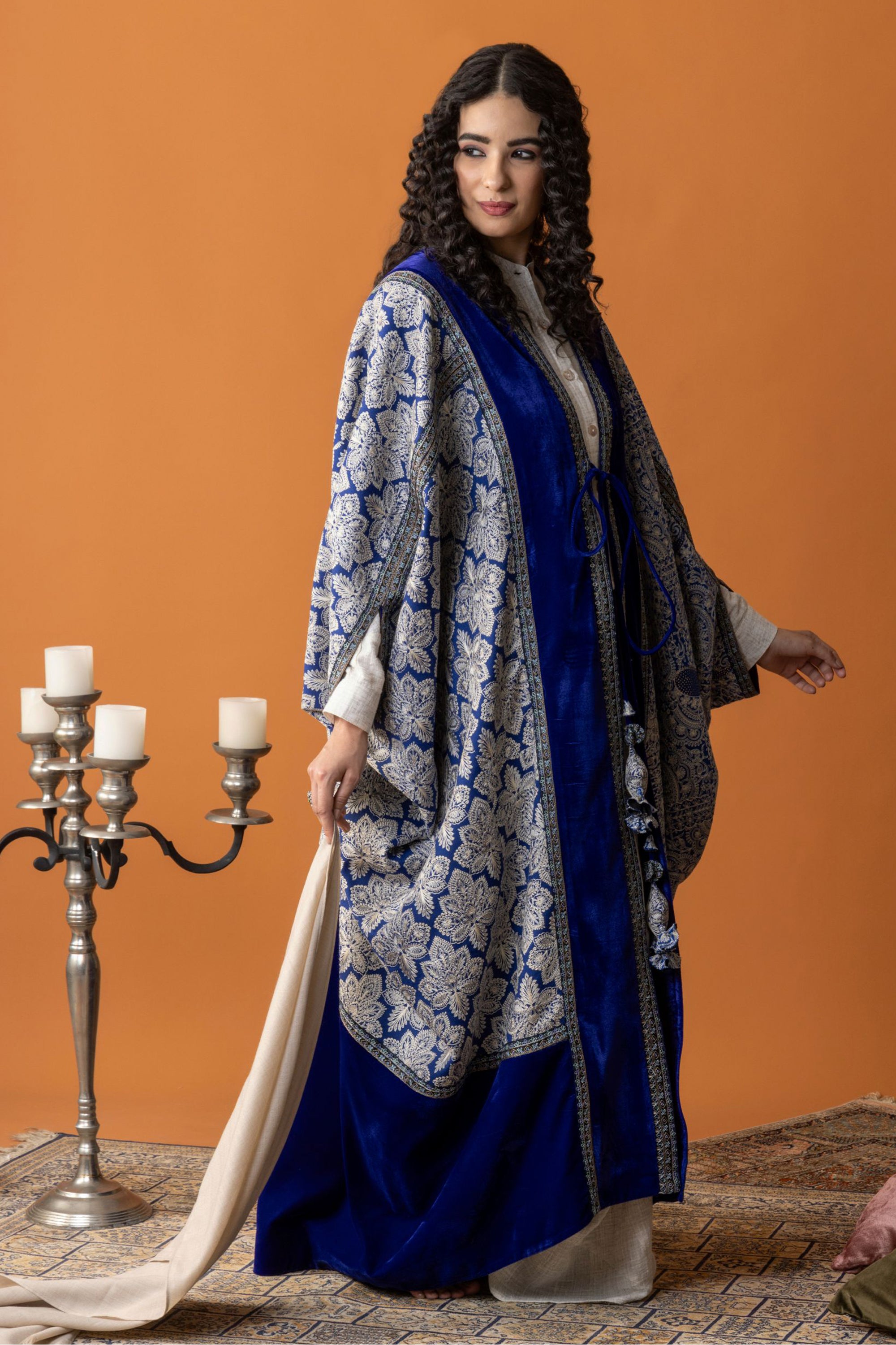 Aziza Embroidered Wool Abaya with Inner Skirt & Top