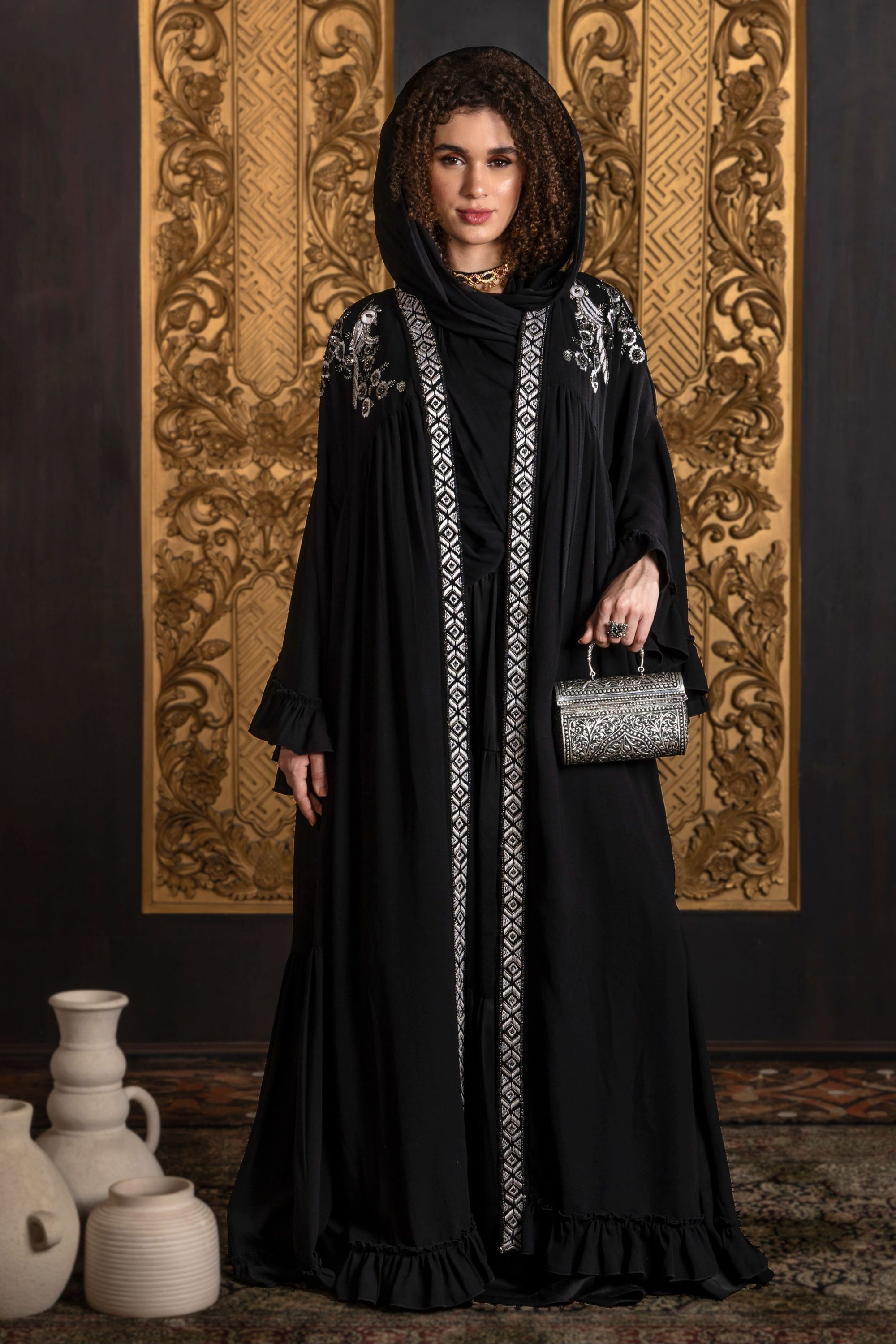 Amira Embroidered Abaya with Sheila