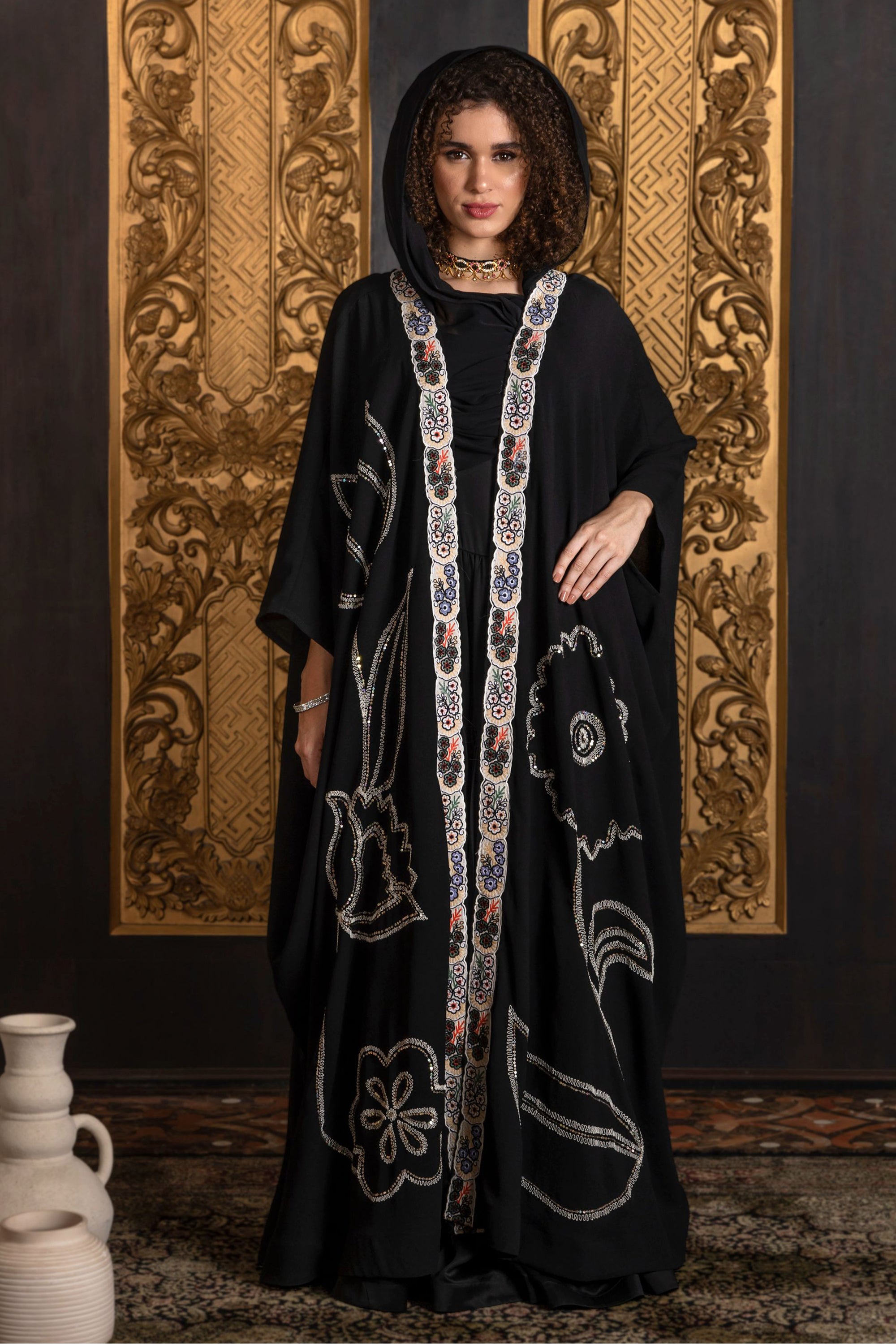 Soheila Embroidered Abaya with Sheila