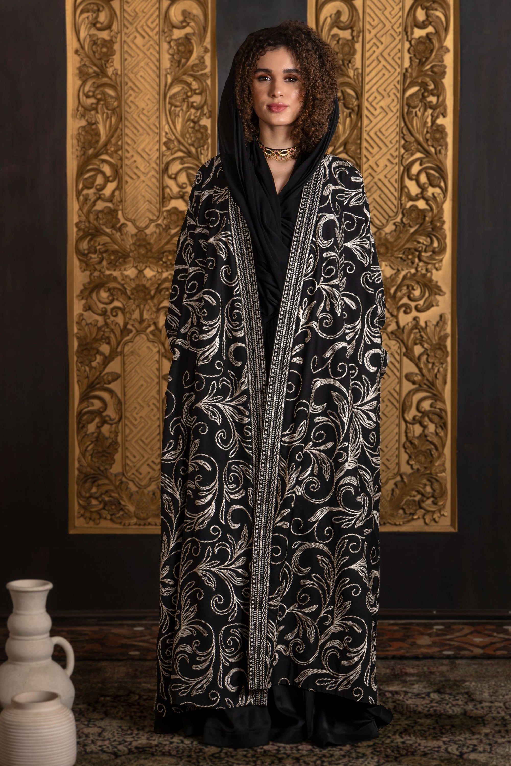 Zulma Embroidered Abaya with Sheila