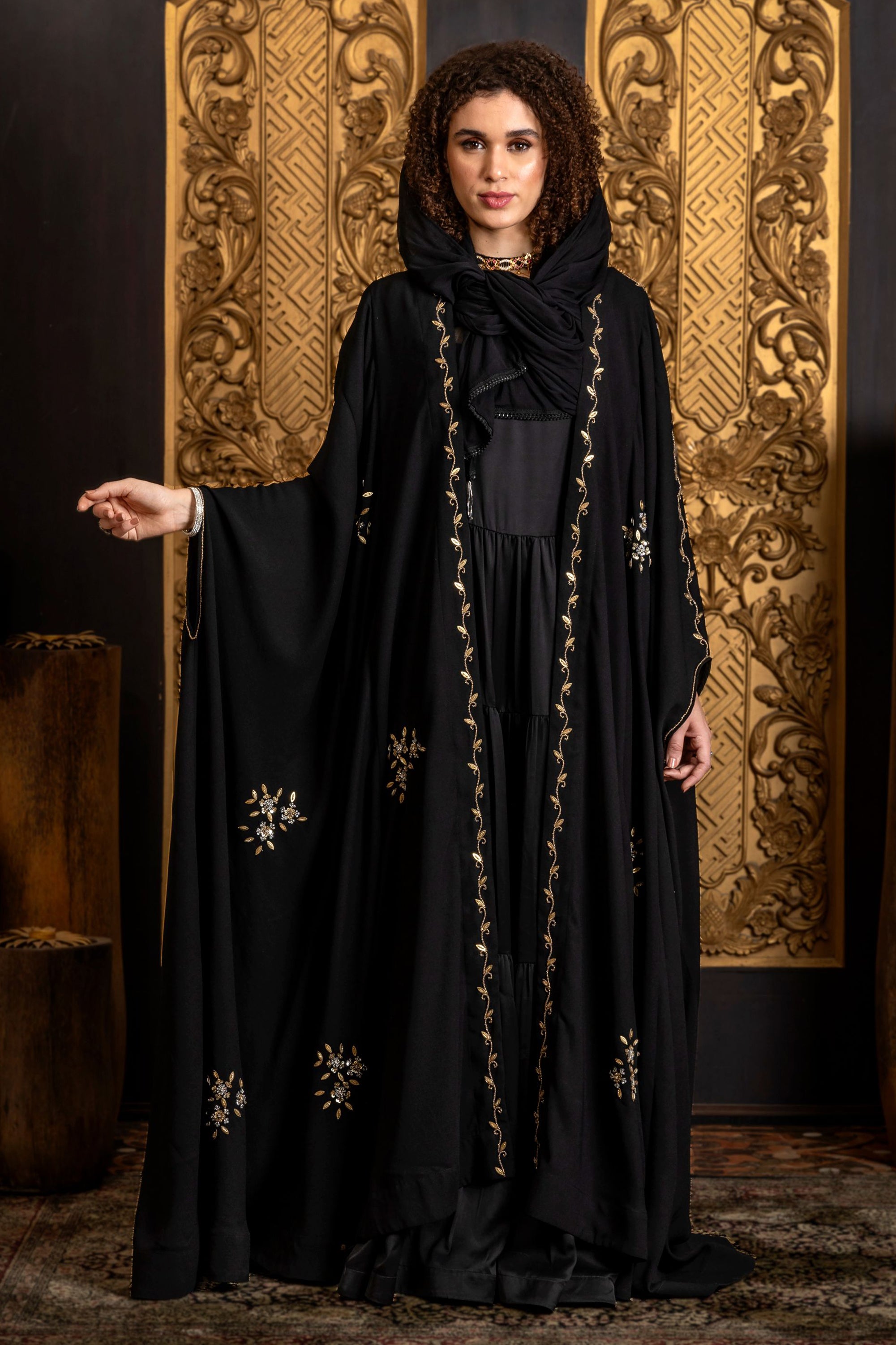 Darya Embroidered Abaya with Sheila
