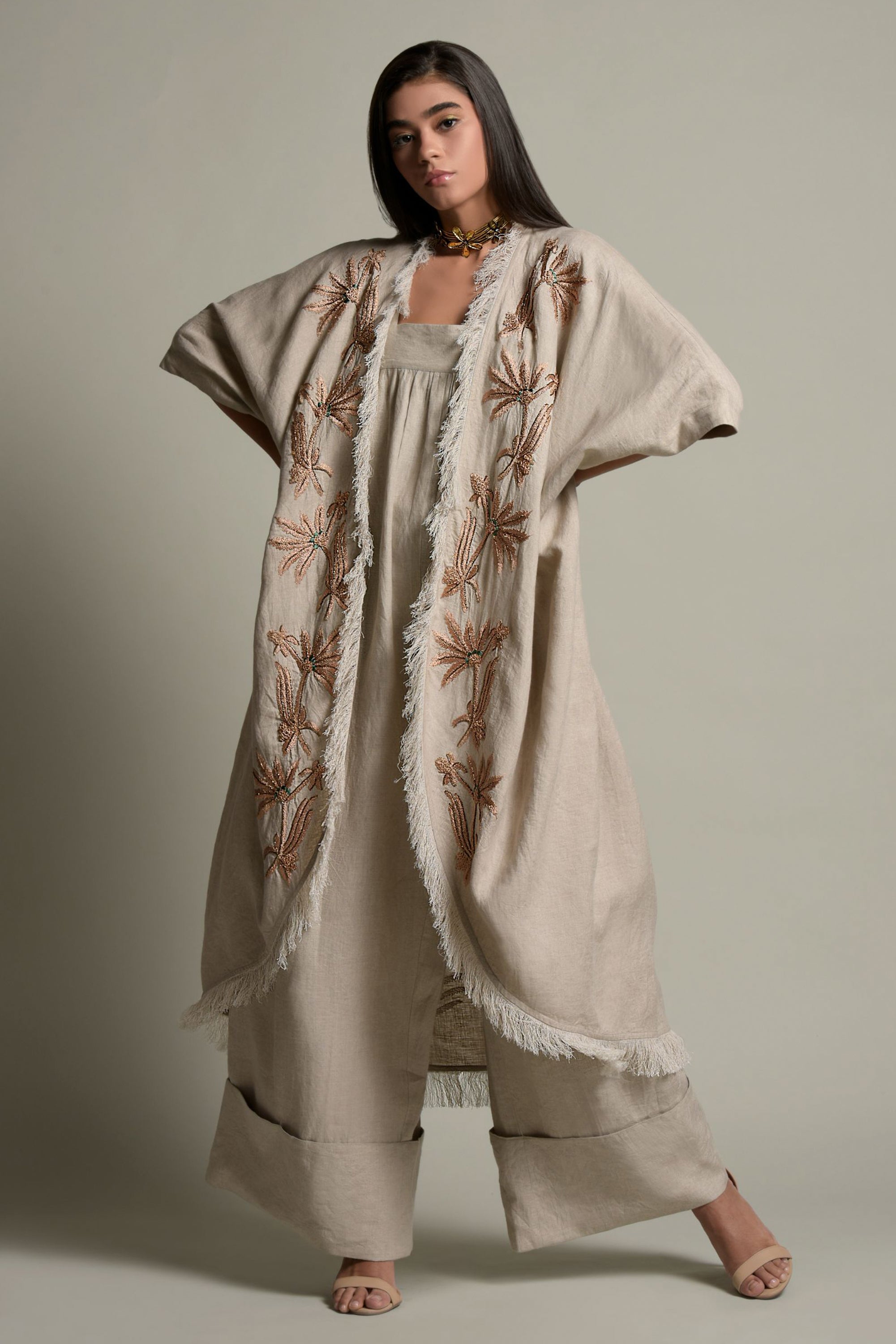Jannat Embellished & Embroidered Bisht with Jumpsuit