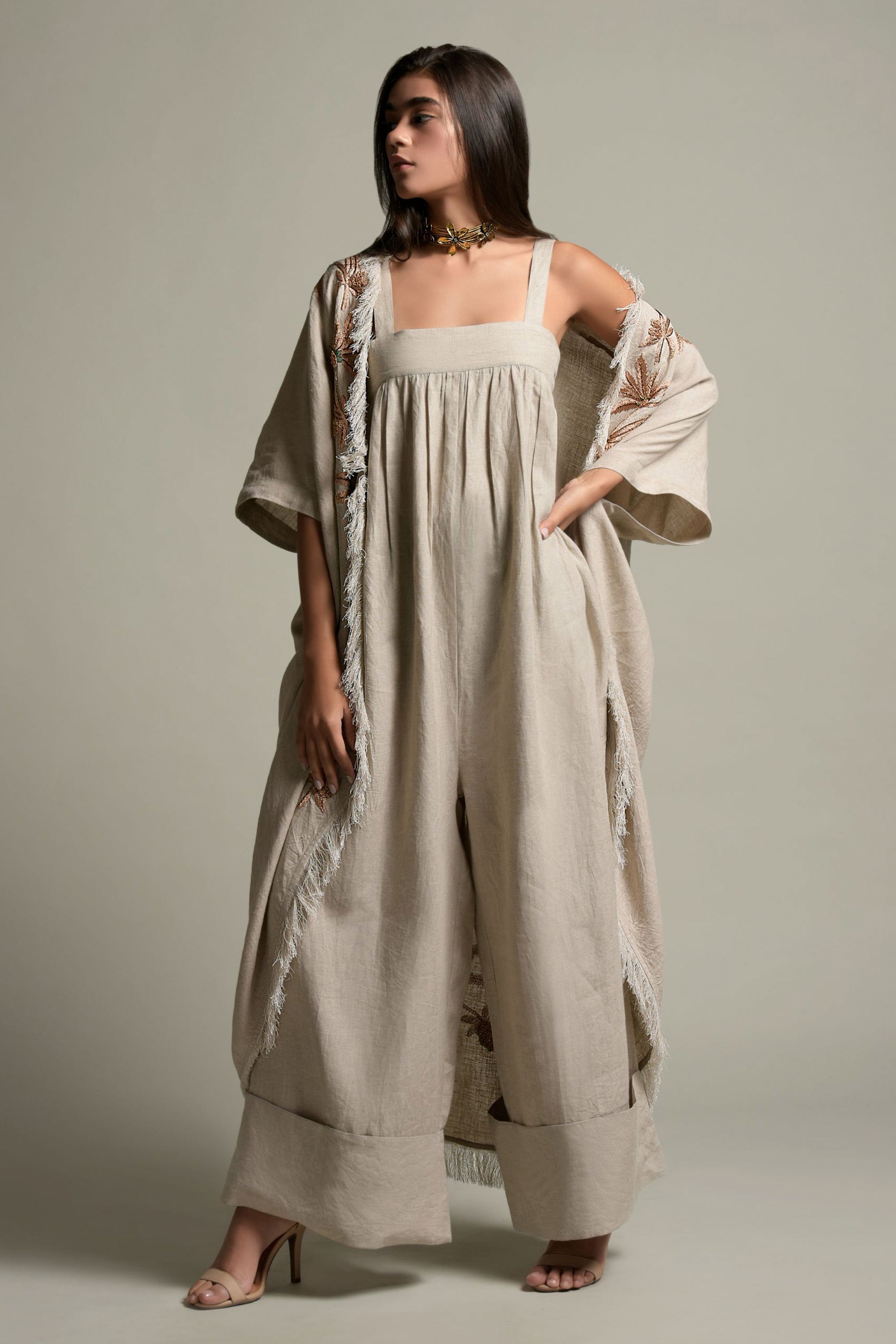 Jannat Embellished & Embroidered Bisht with Jumpsuit