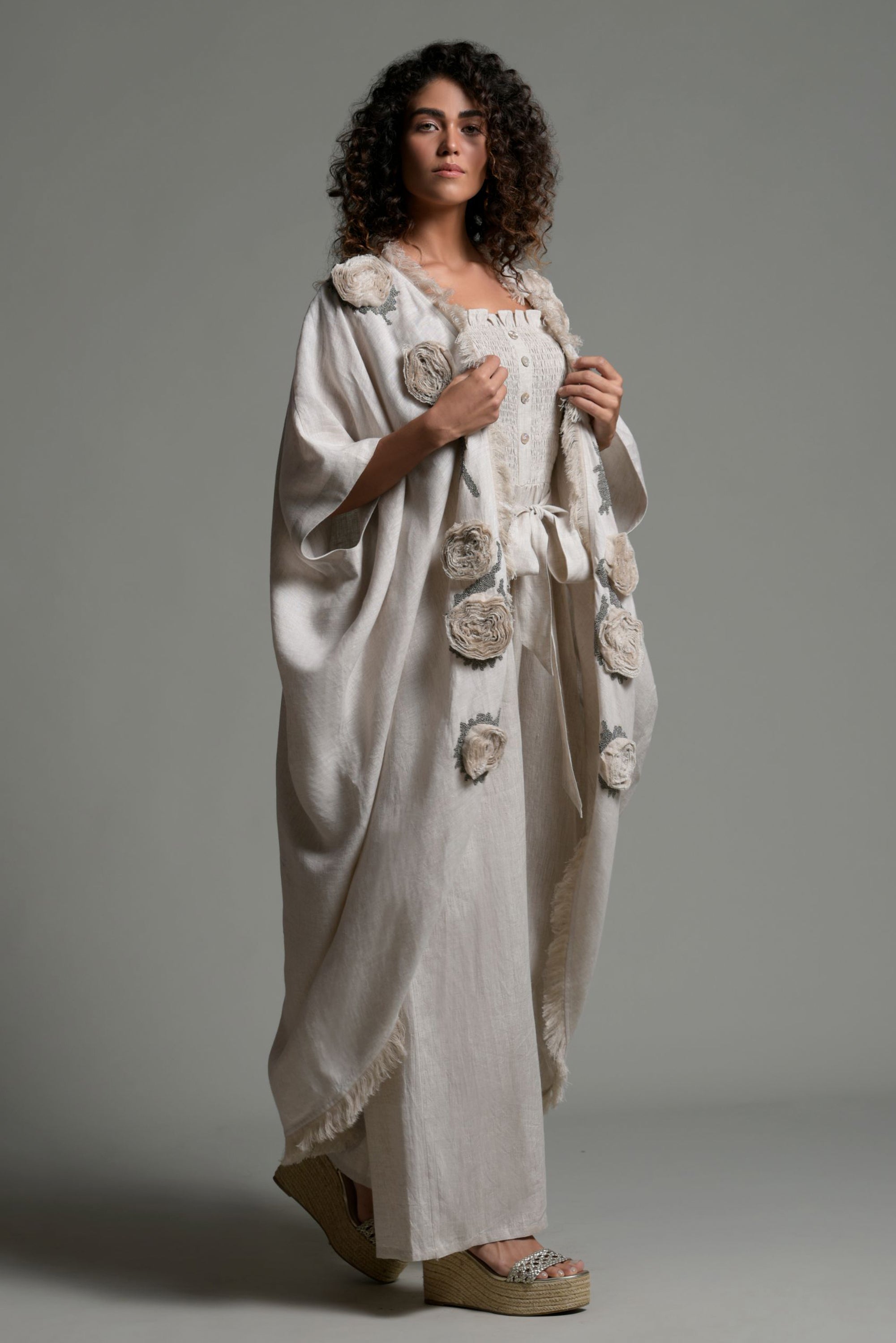 Karimah Embellished Bisht with Jumpsuit