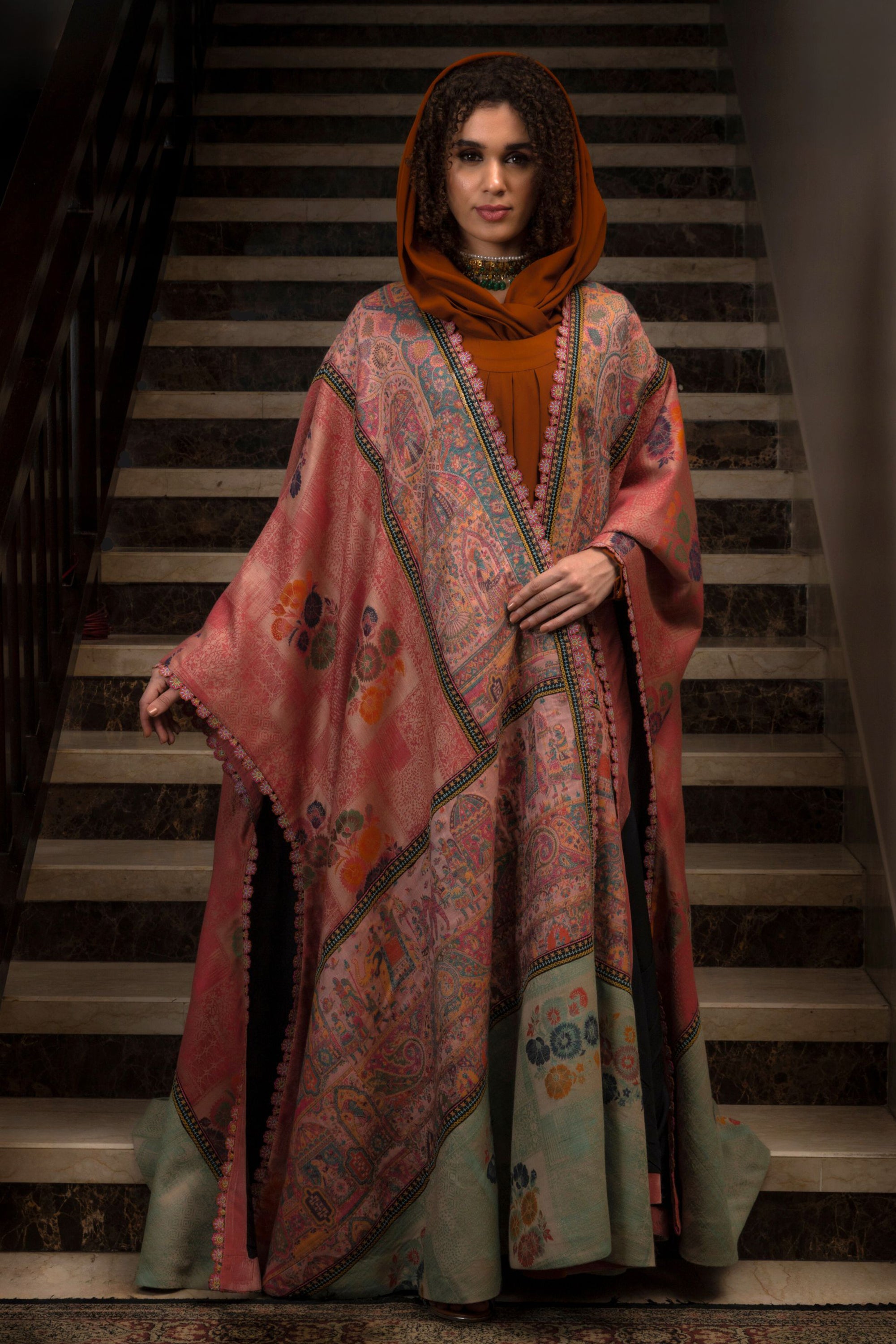 Akara Embroidered Abaya with Sheila