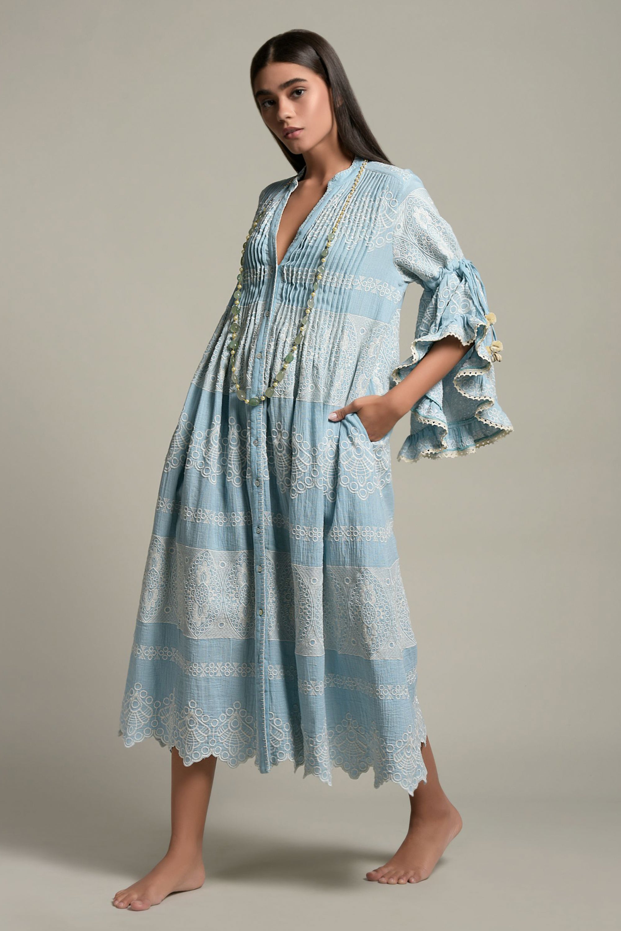 Zarin Embroidered Long Jalabiya