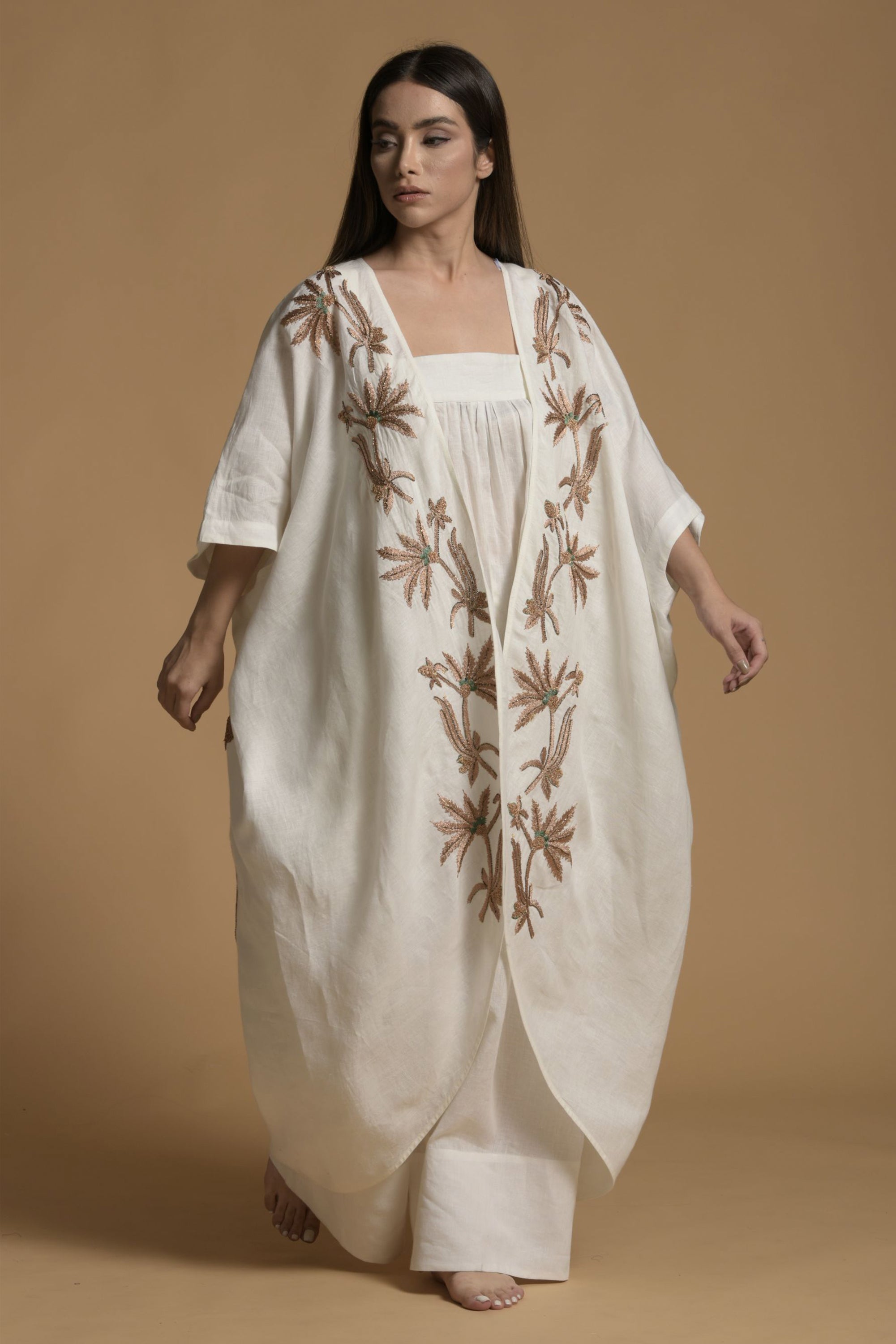 Shumaila Embellished & Embroidered Cape with Inner Jumpsuit