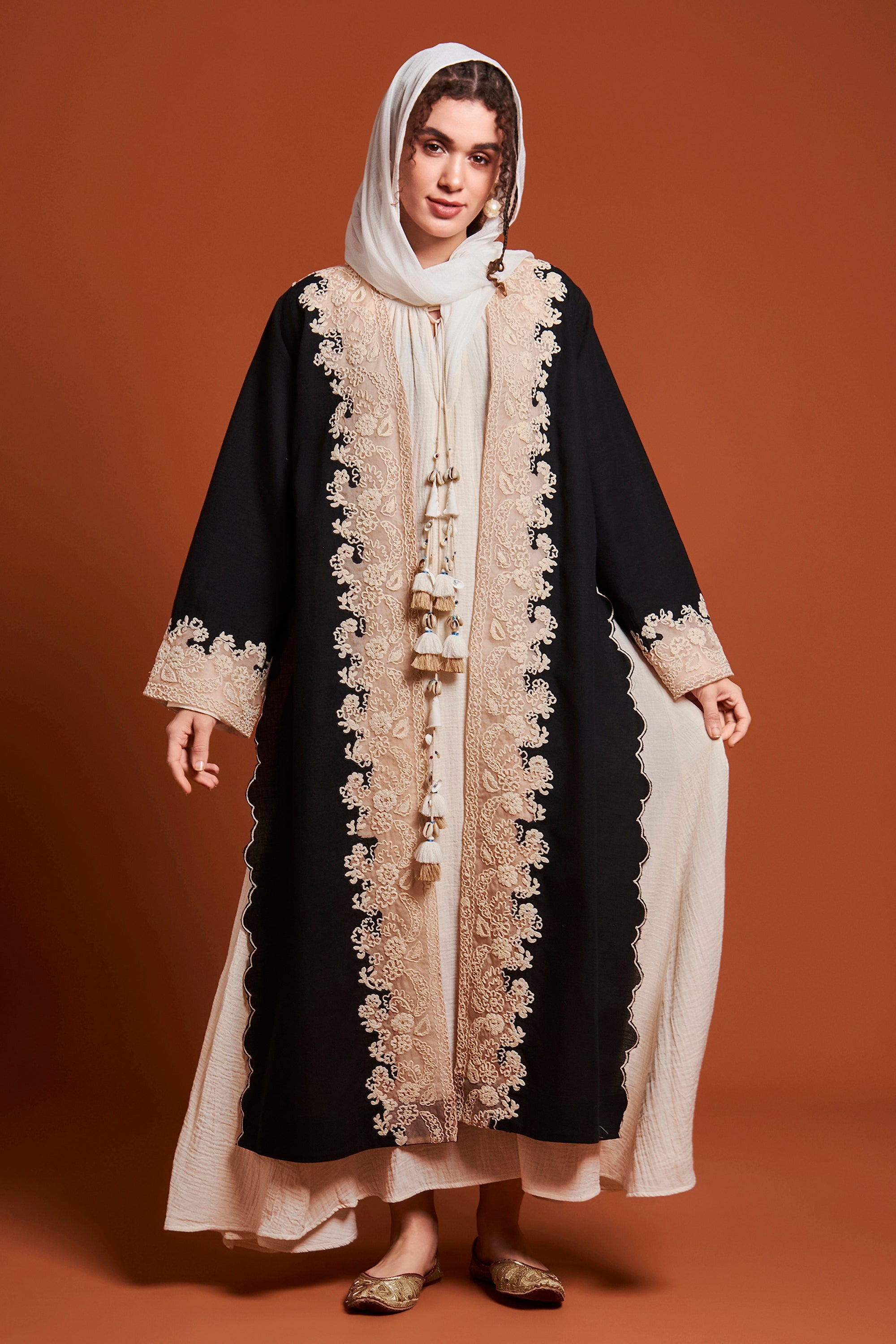 Naseem Embroidered Bisht with Inner Dress