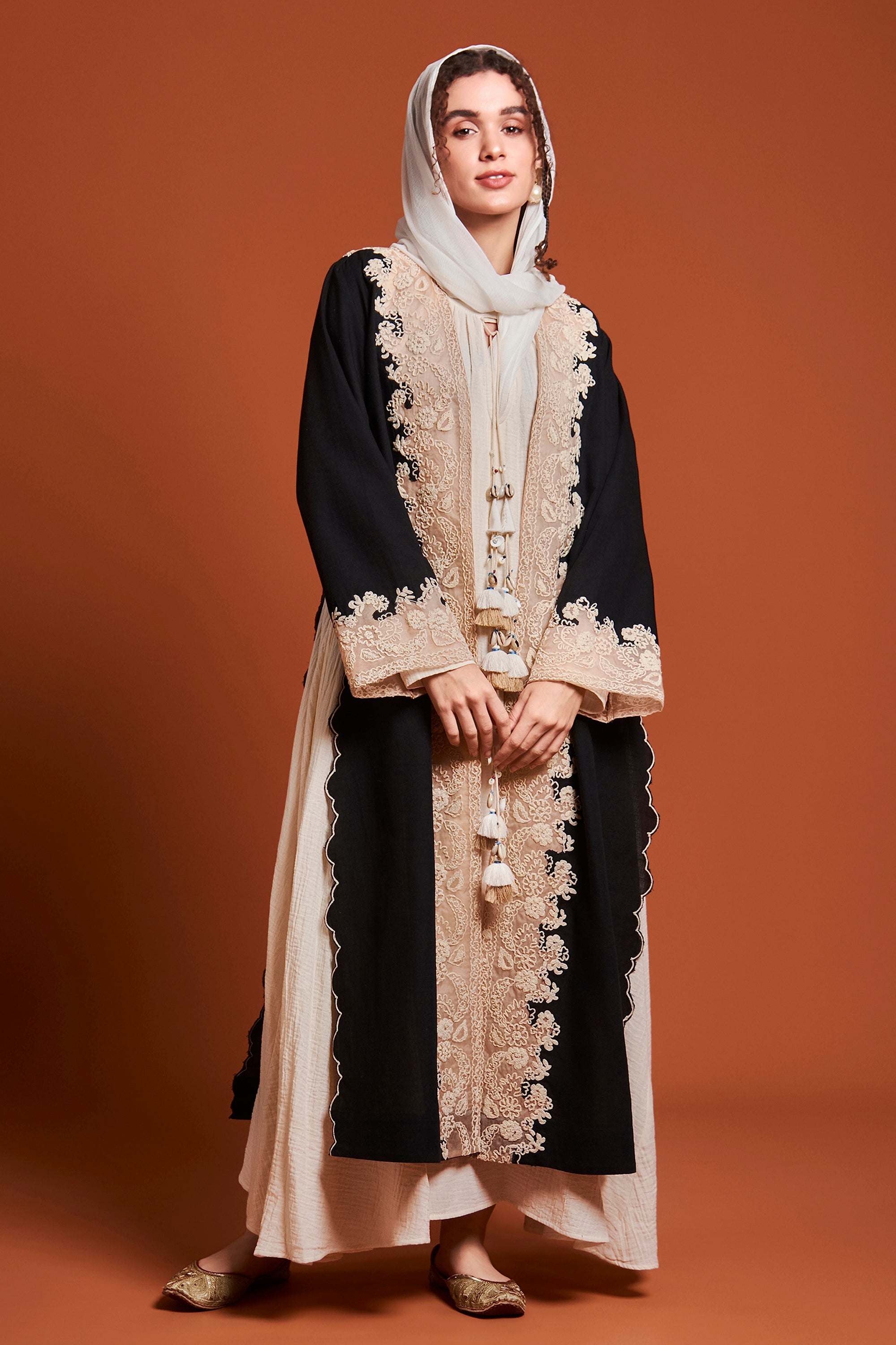 Naseem Embroidered Bisht with Inner Dress