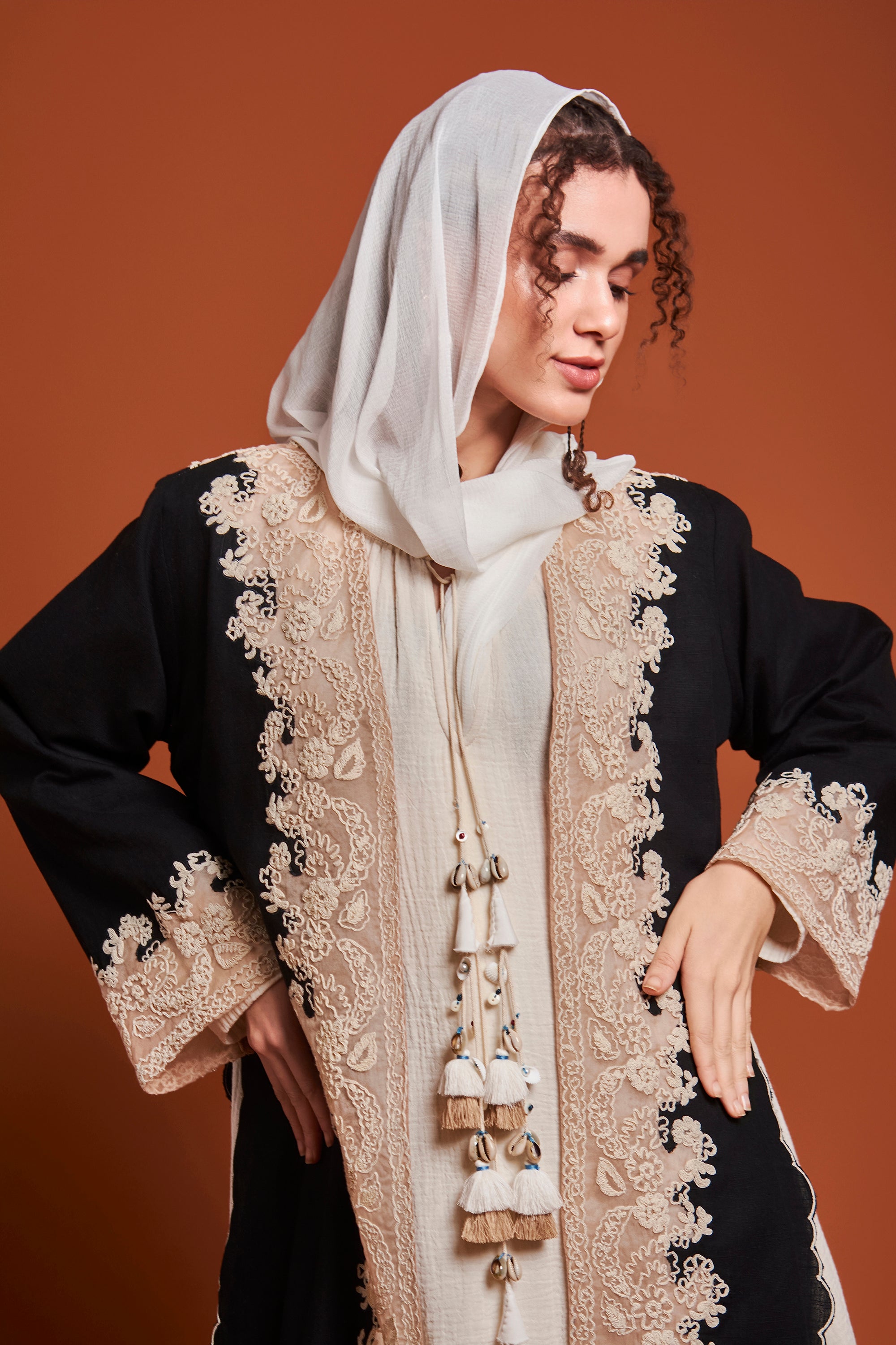 Naseem Embroidered Bisht with Inner Dress