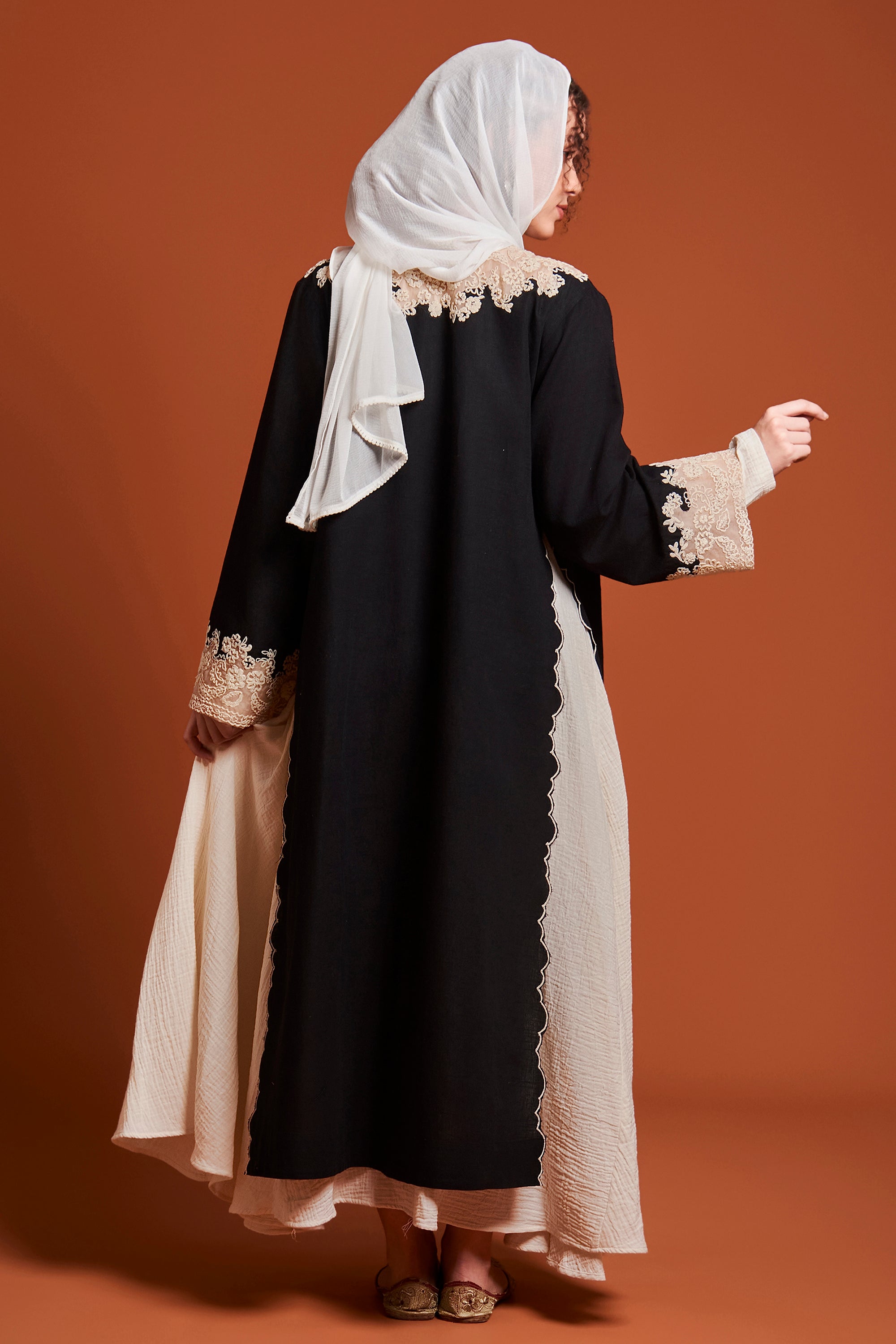 Naseem Embroidered Bisht with Inner Dress