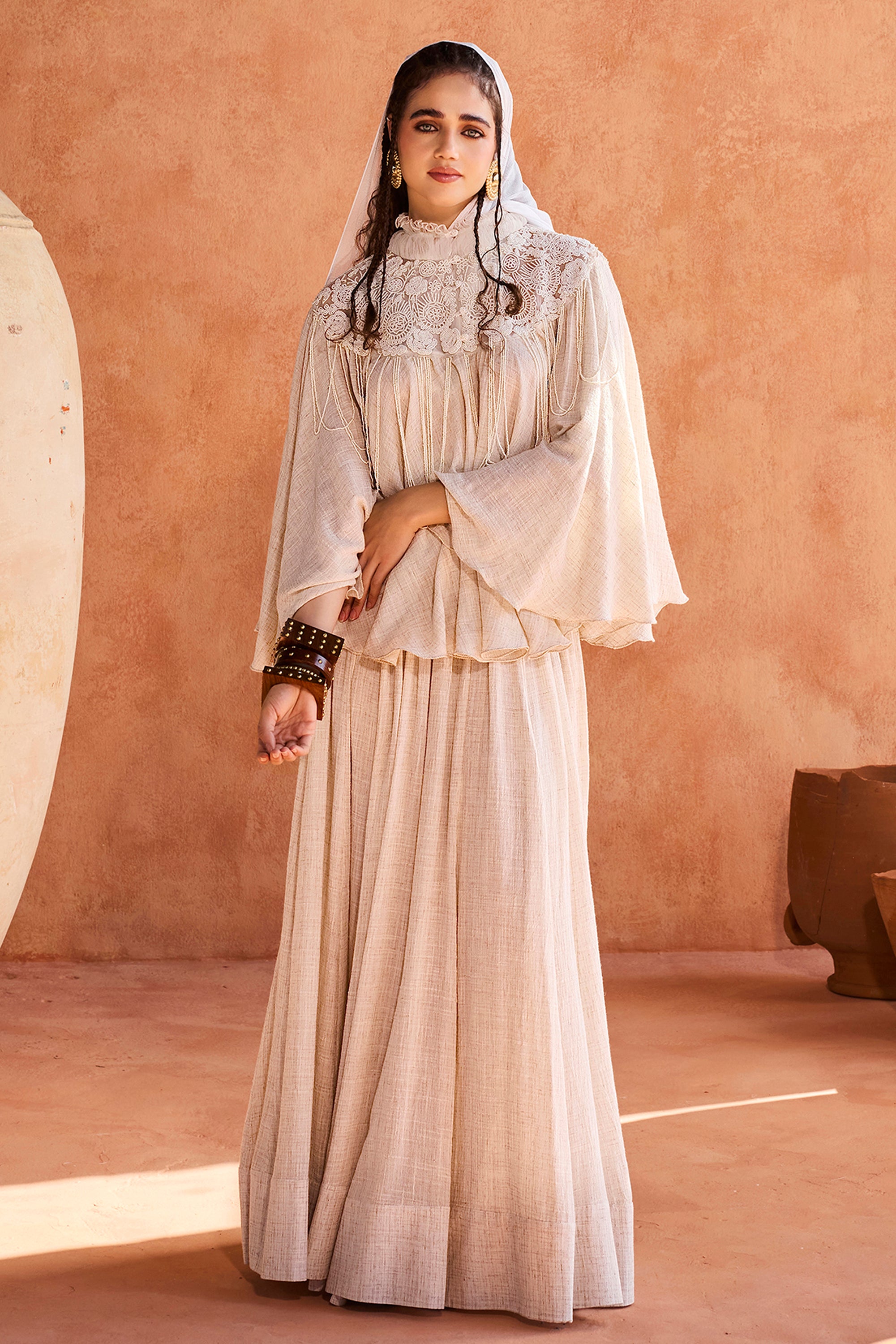 Aeesha Embellished Cape with Skirt