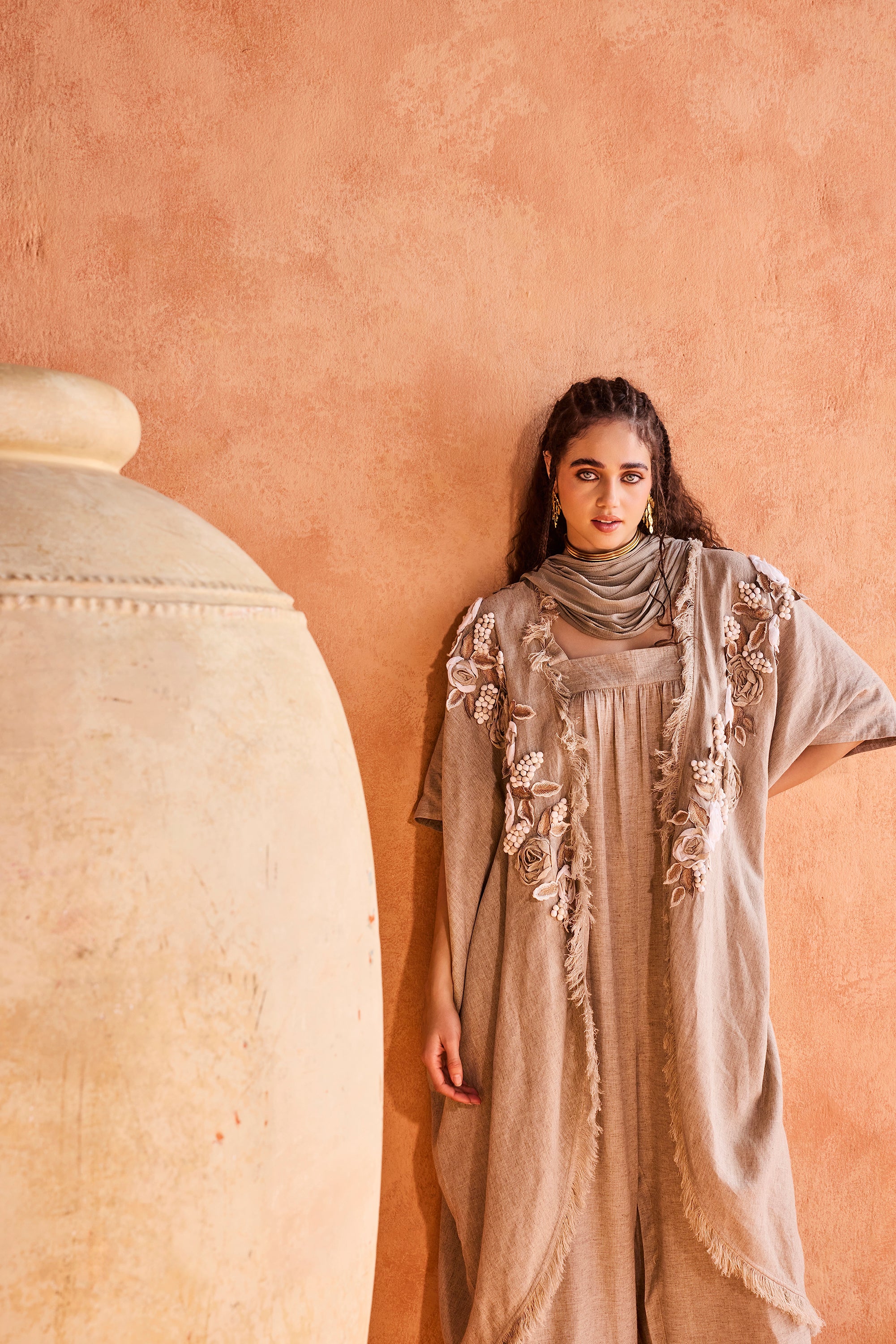 Buthayna Embroidered Bisht with Jumpsuit
