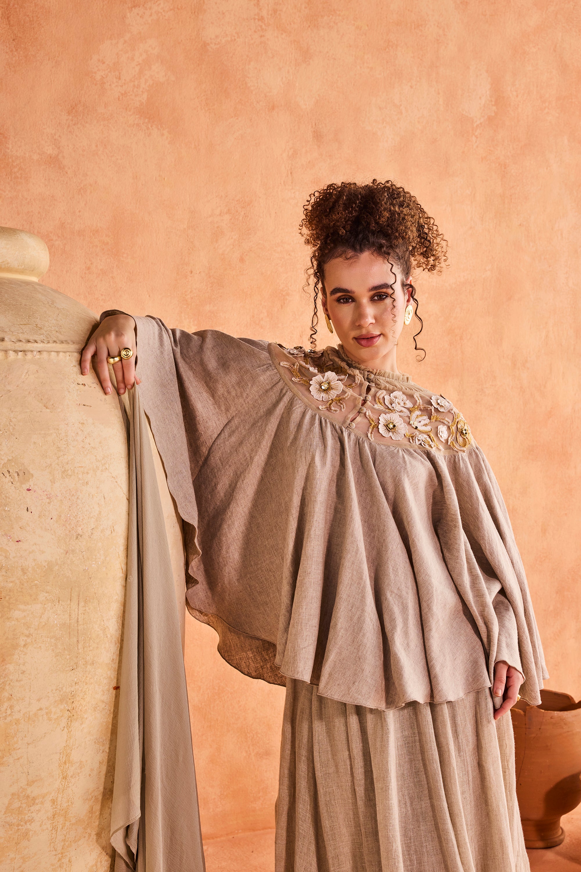 Barira Embroidered Cape & Skirt