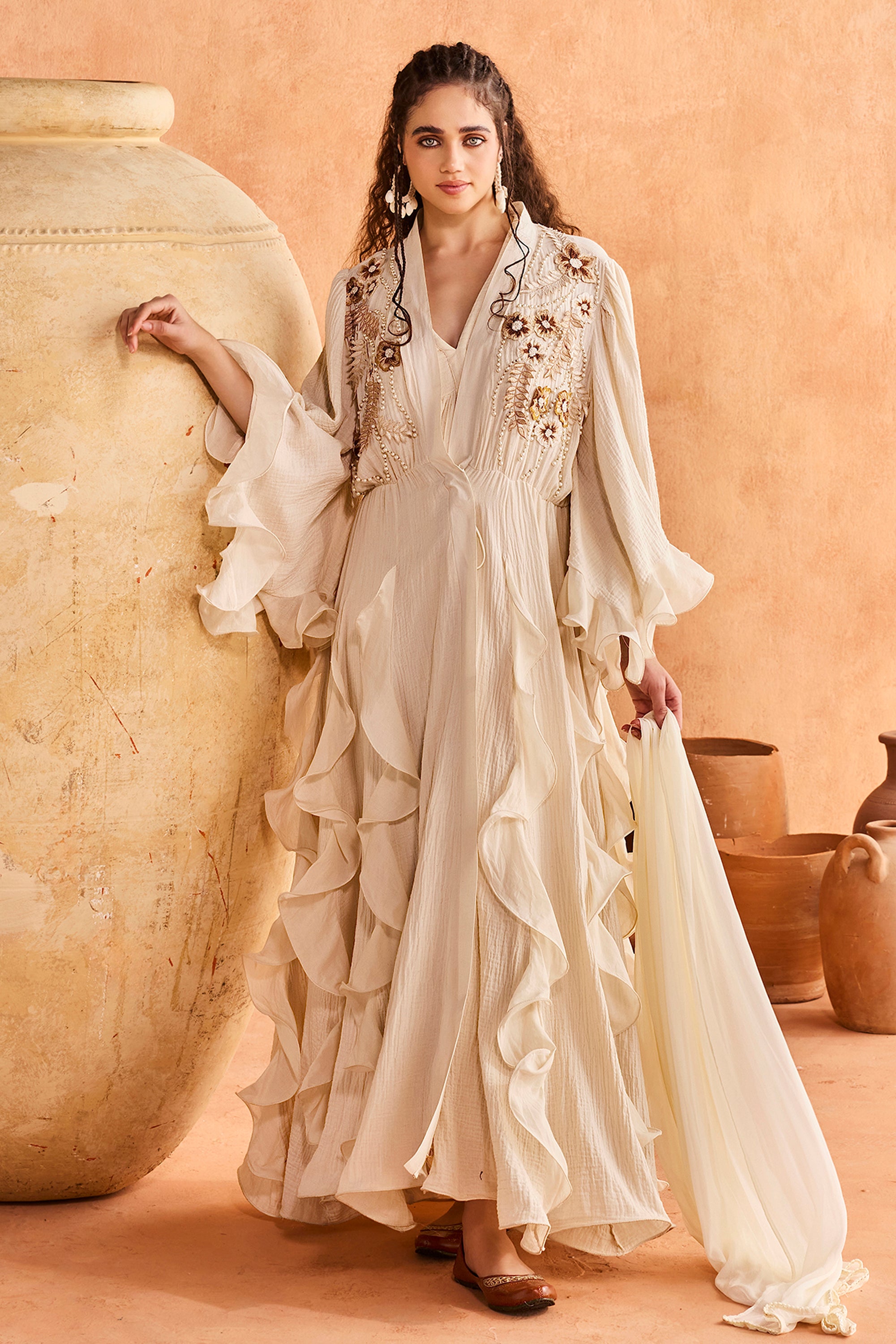 Yusra Embroidered Abaya with Embellishment