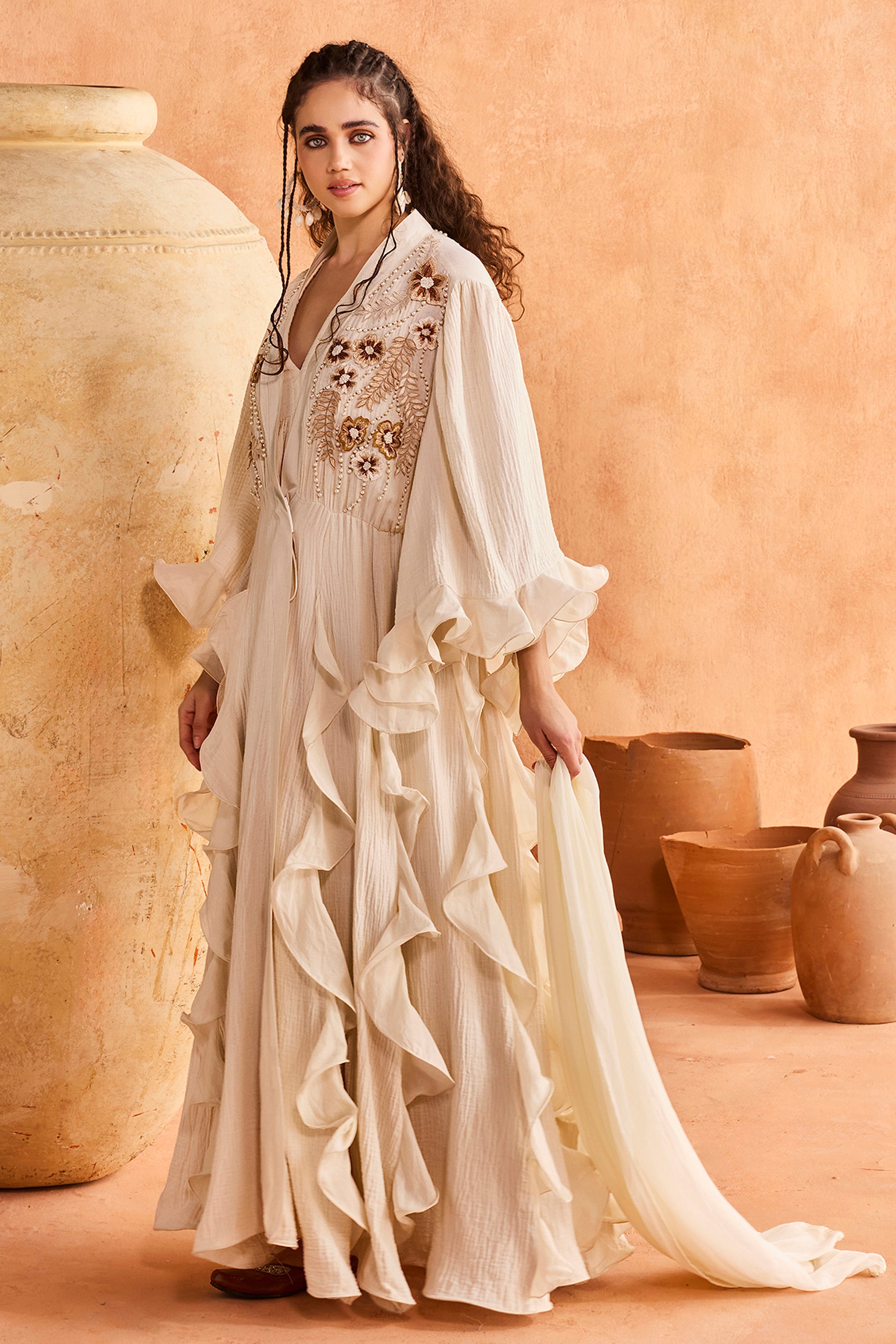 Yusra Embroidered Abaya with Embellishment
