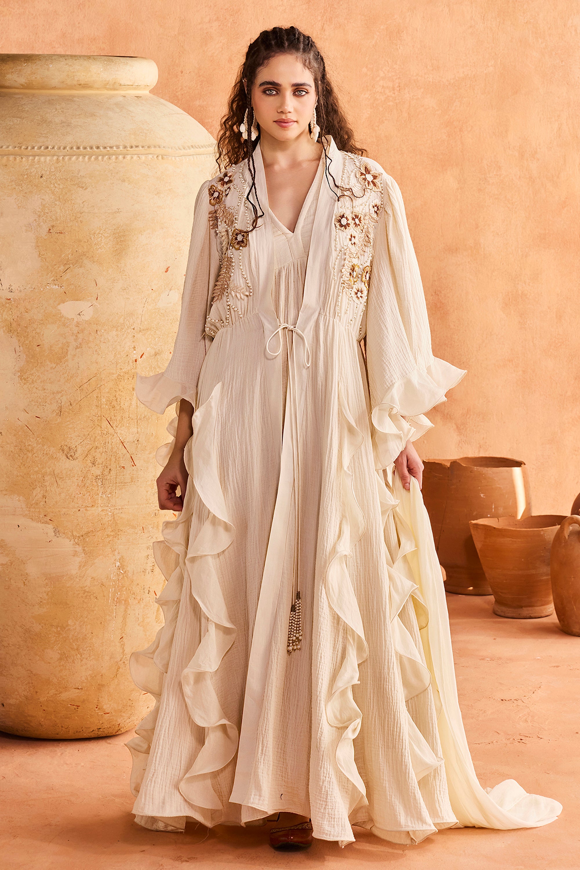 Yusra Embroidered Abaya with Embellishment