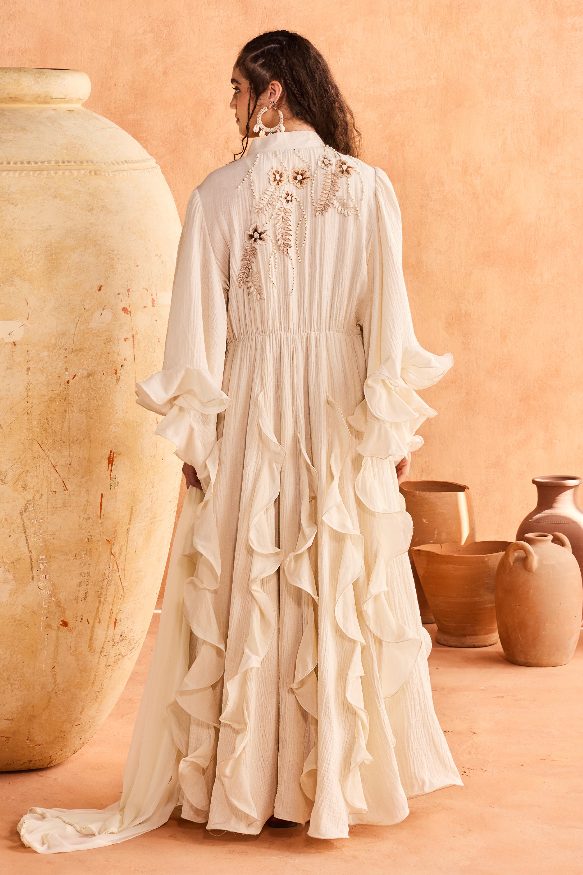 Yusra Embroidered Abaya with Embellishment