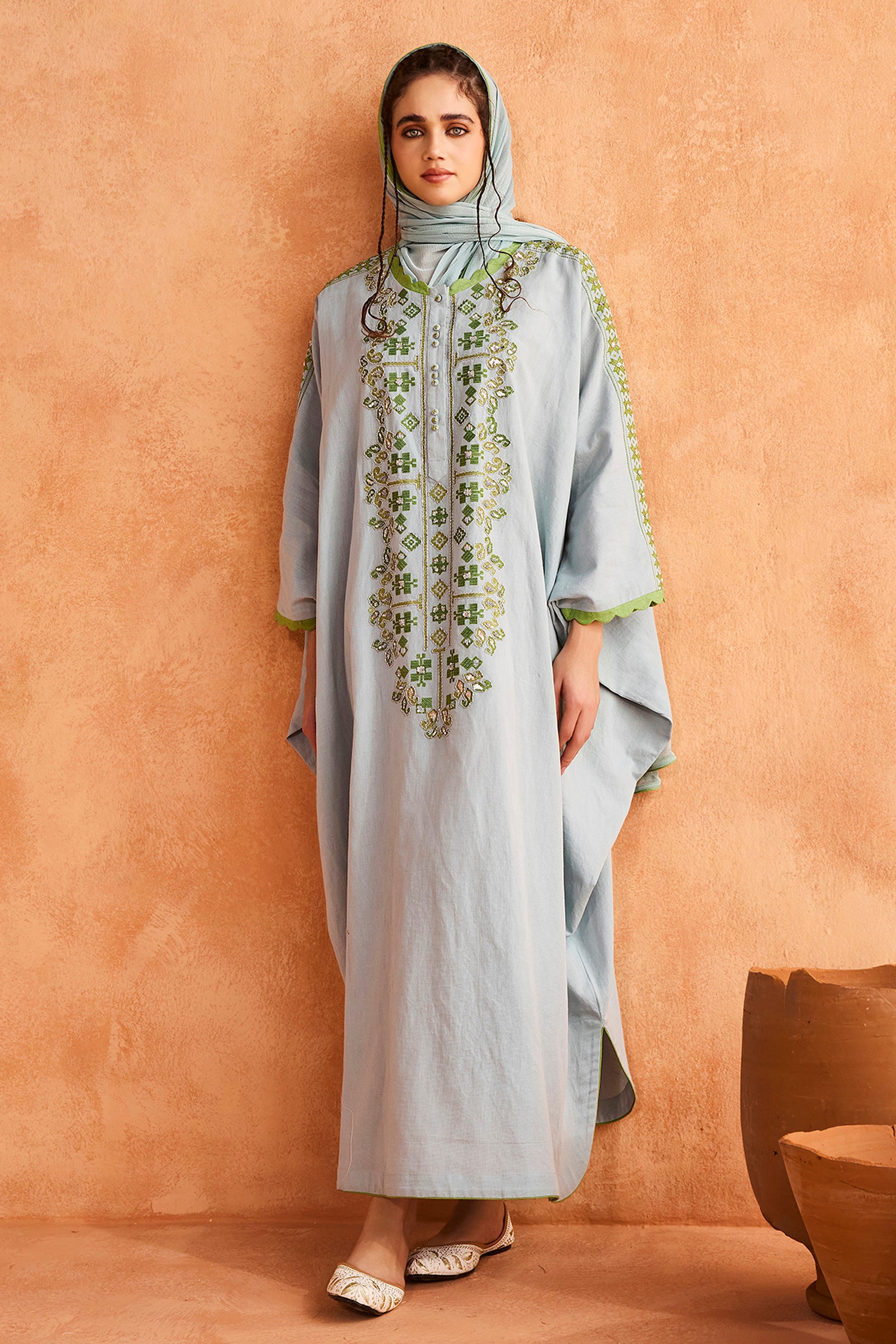 Amalina Embroidered Jalabiya with Embellishment