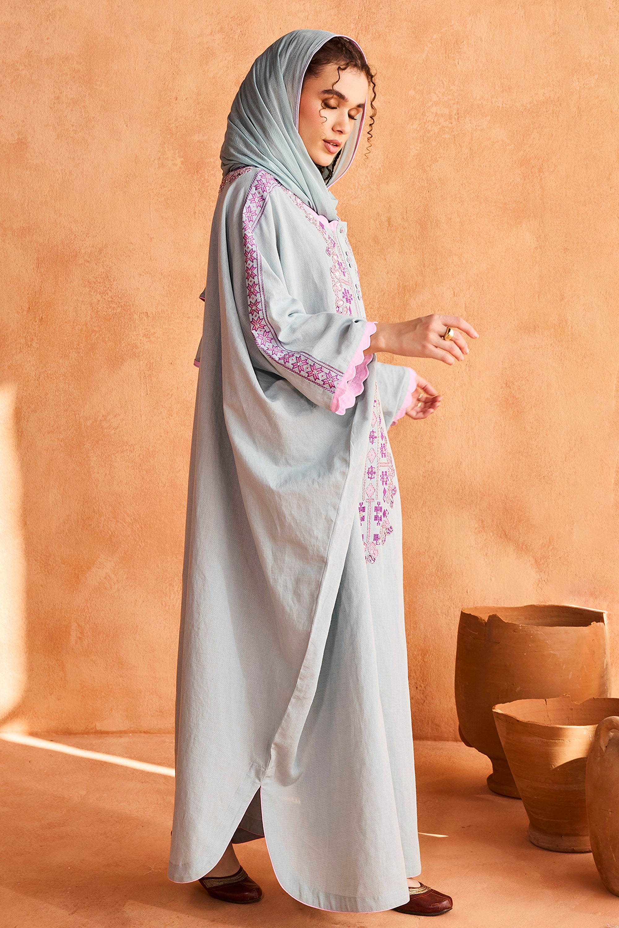 Alhan Embroidered Jalabiya with Embellishment