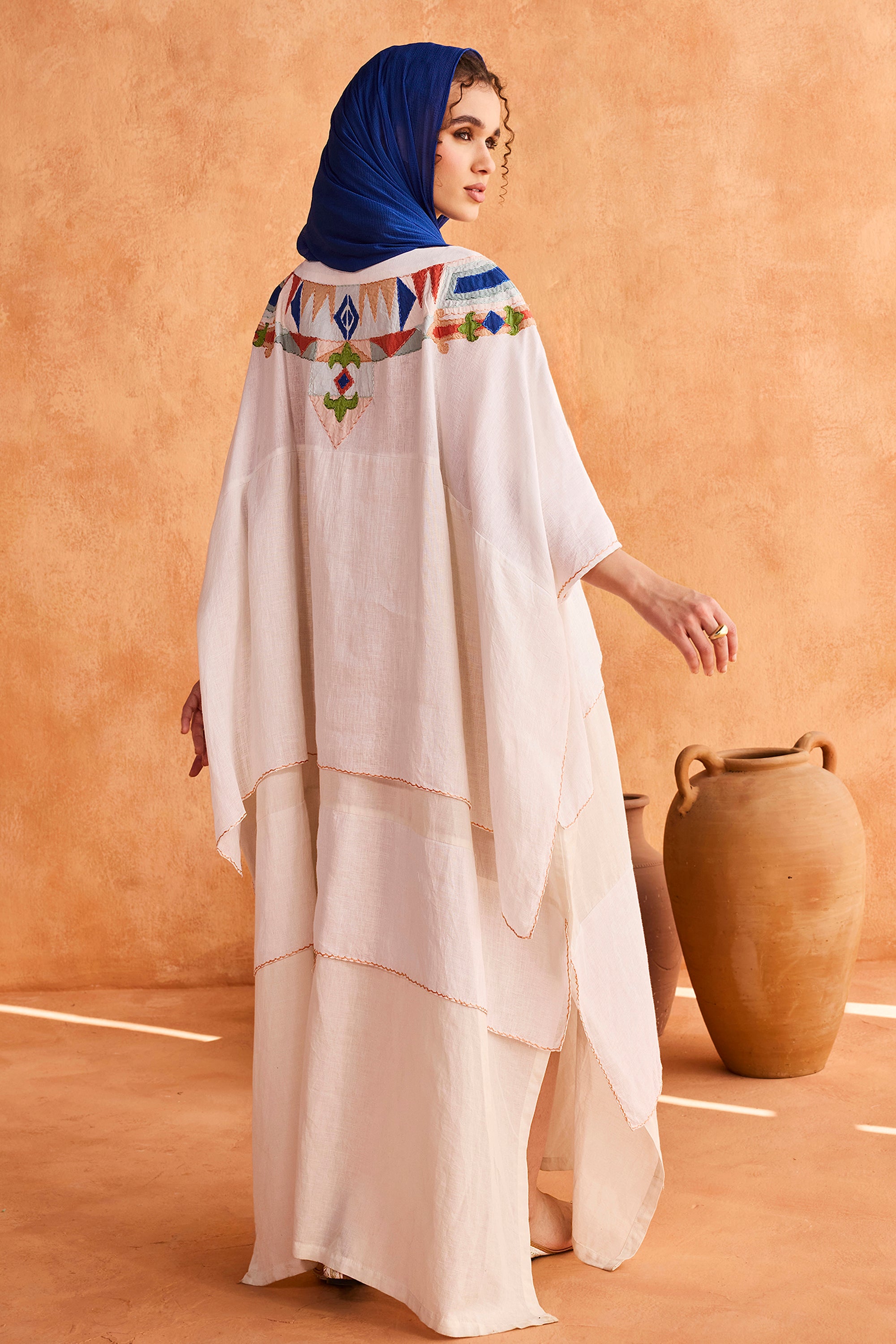 Basheera Embroidered Jalabiya with Patch Work