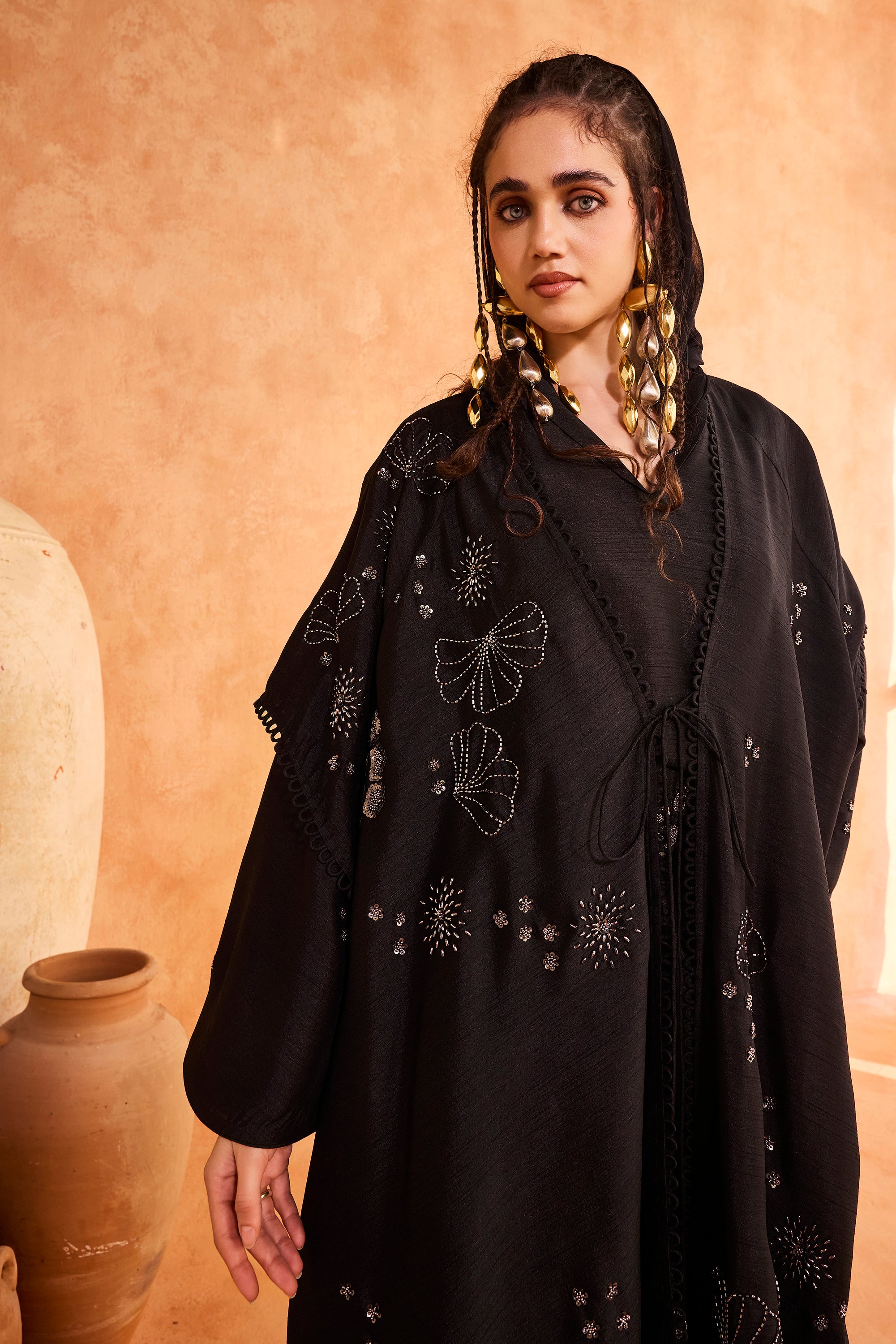 Shams Embellished Cape with Jalabiya