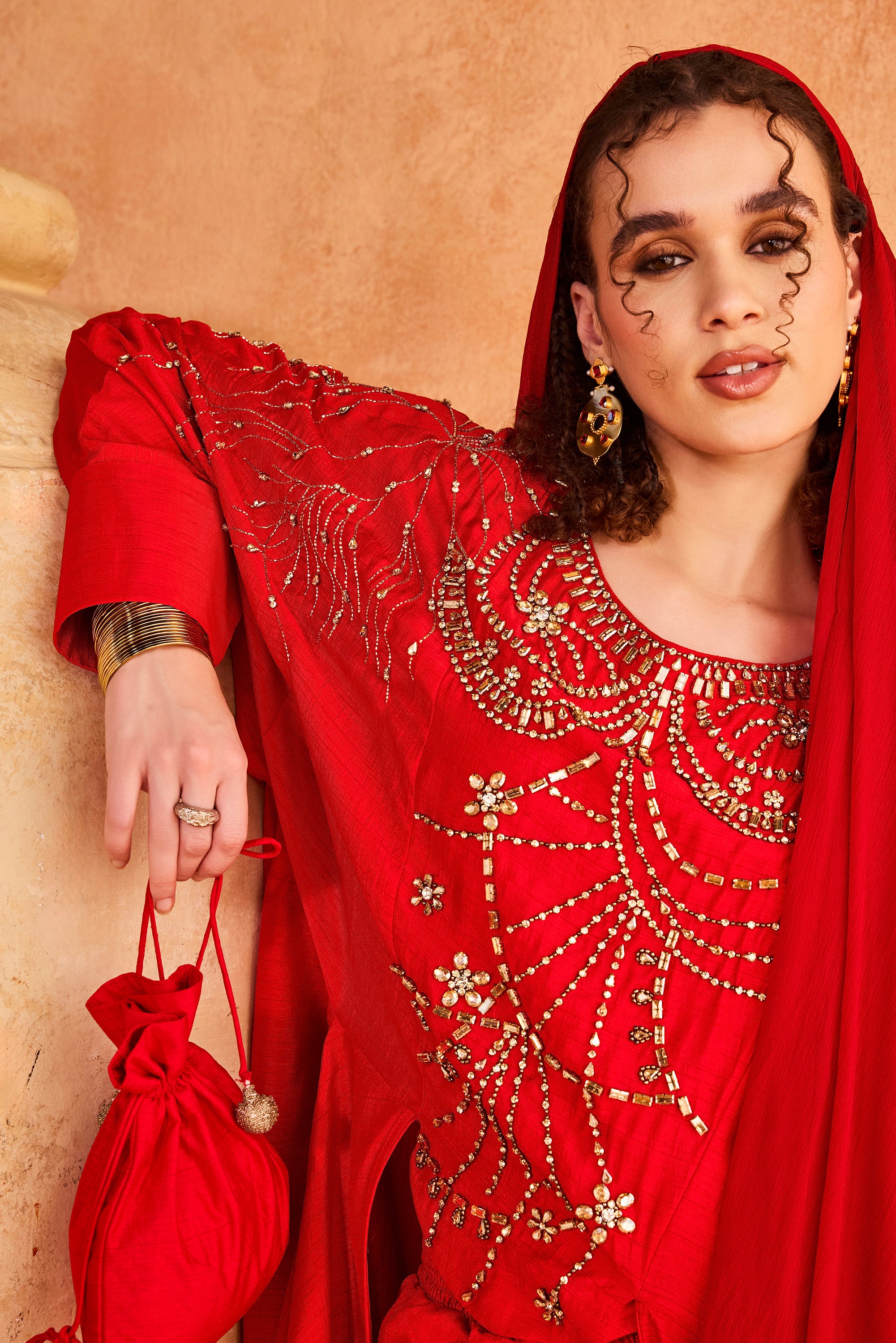 Bayda Embellished Cape with Dhoti