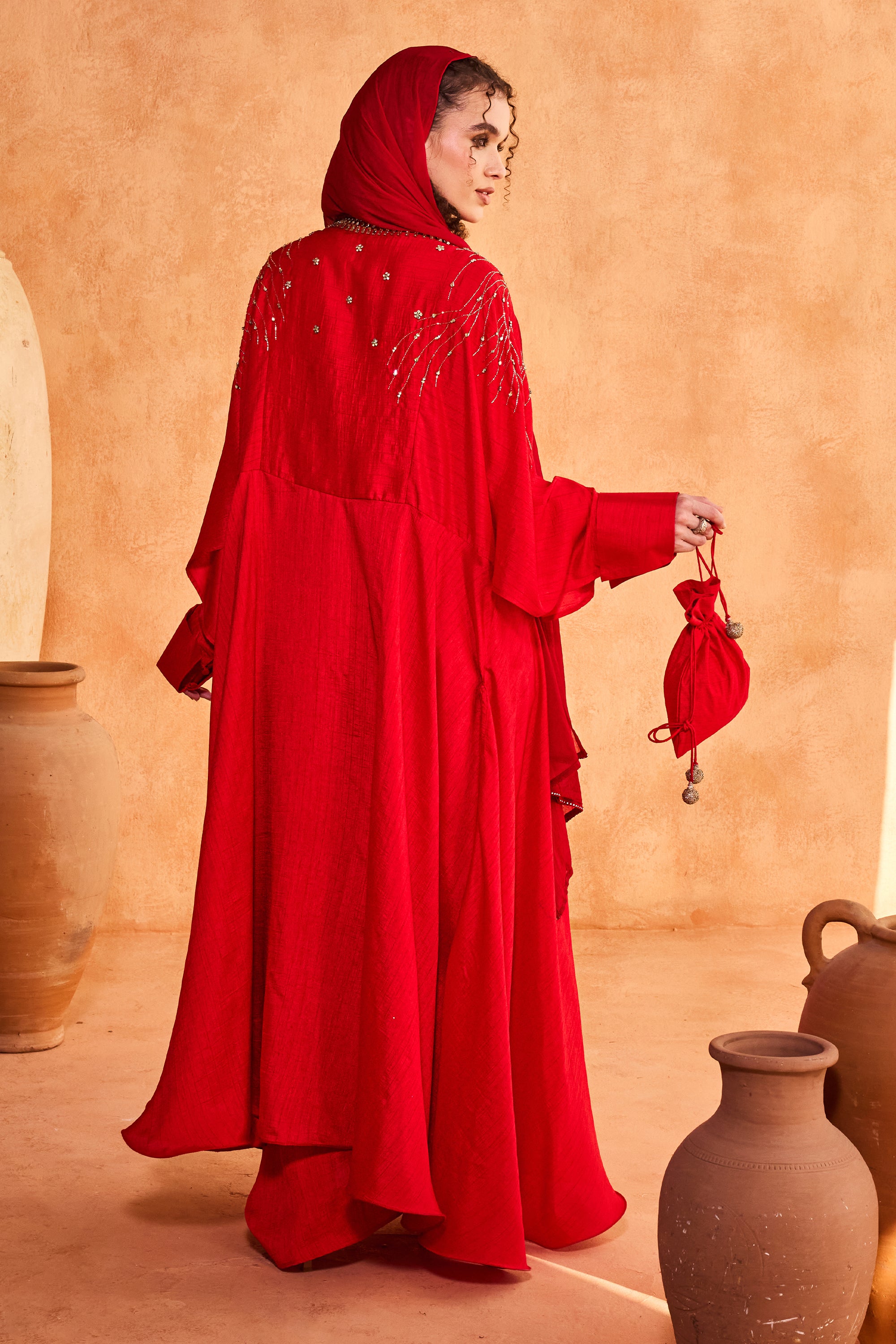 Bayda Embellished Cape with Dhoti