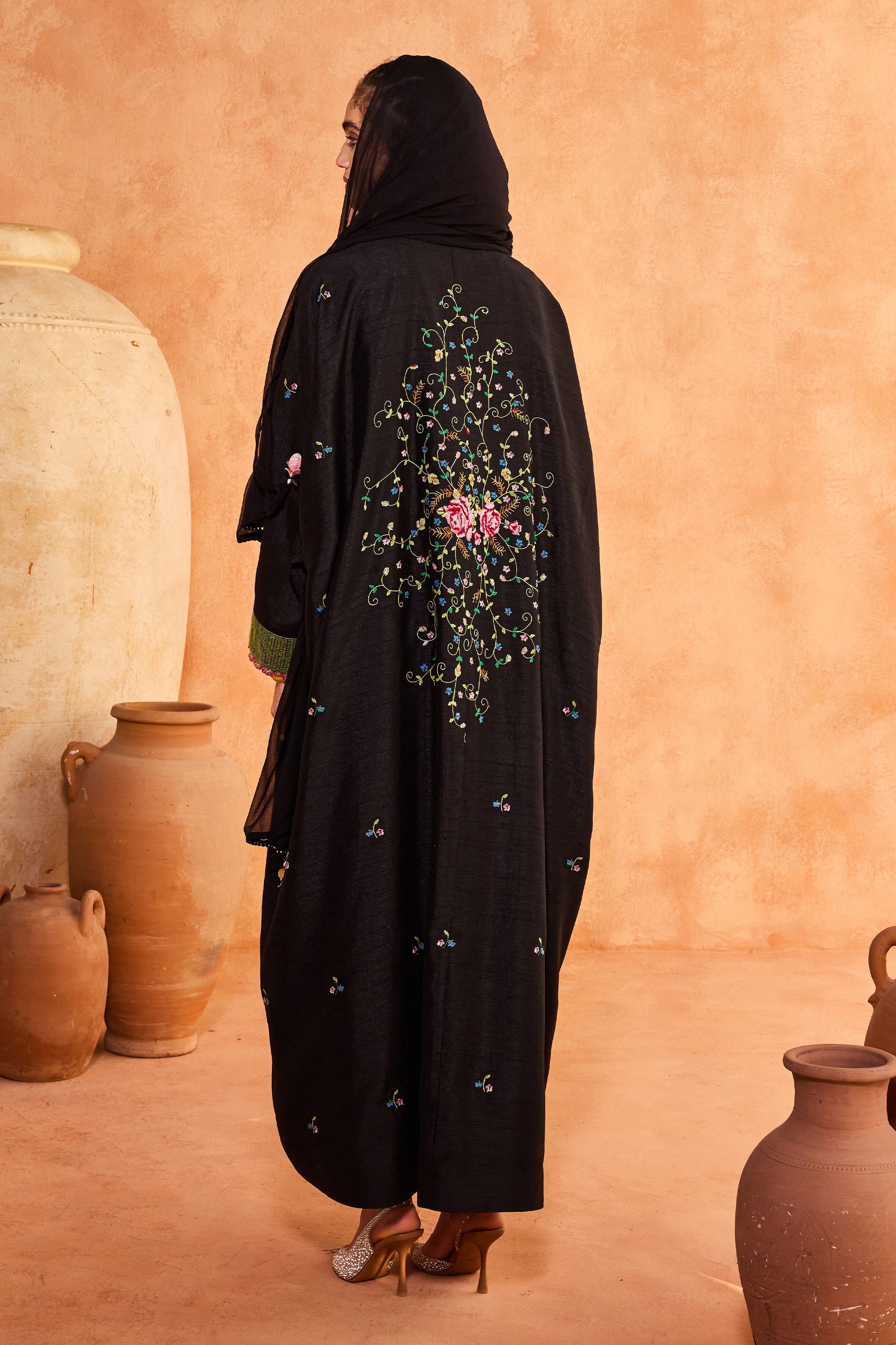 Nadeen Embroidered Abaya with Inner Dress