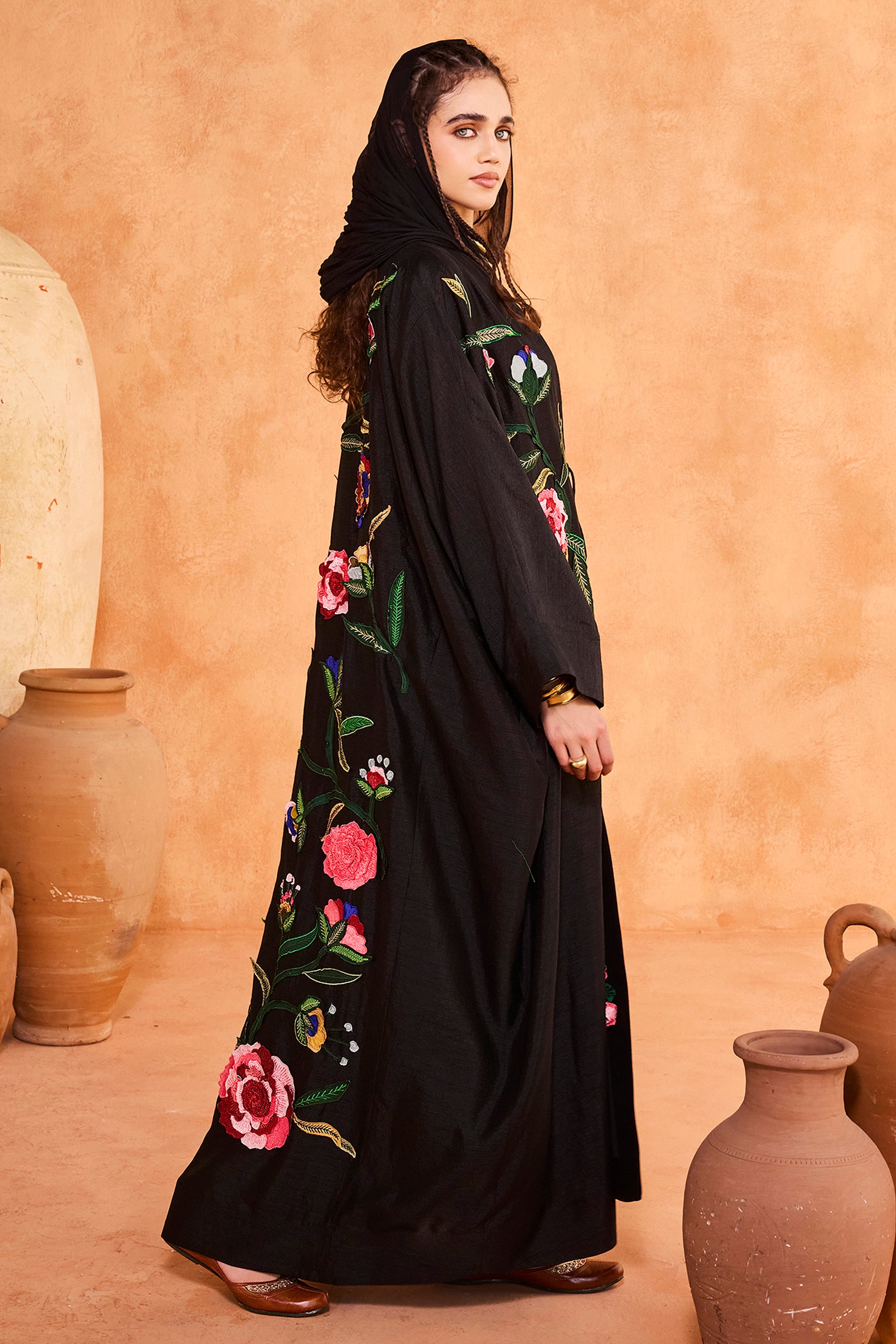 Hoor Embroidered Abaya with Inner Dress